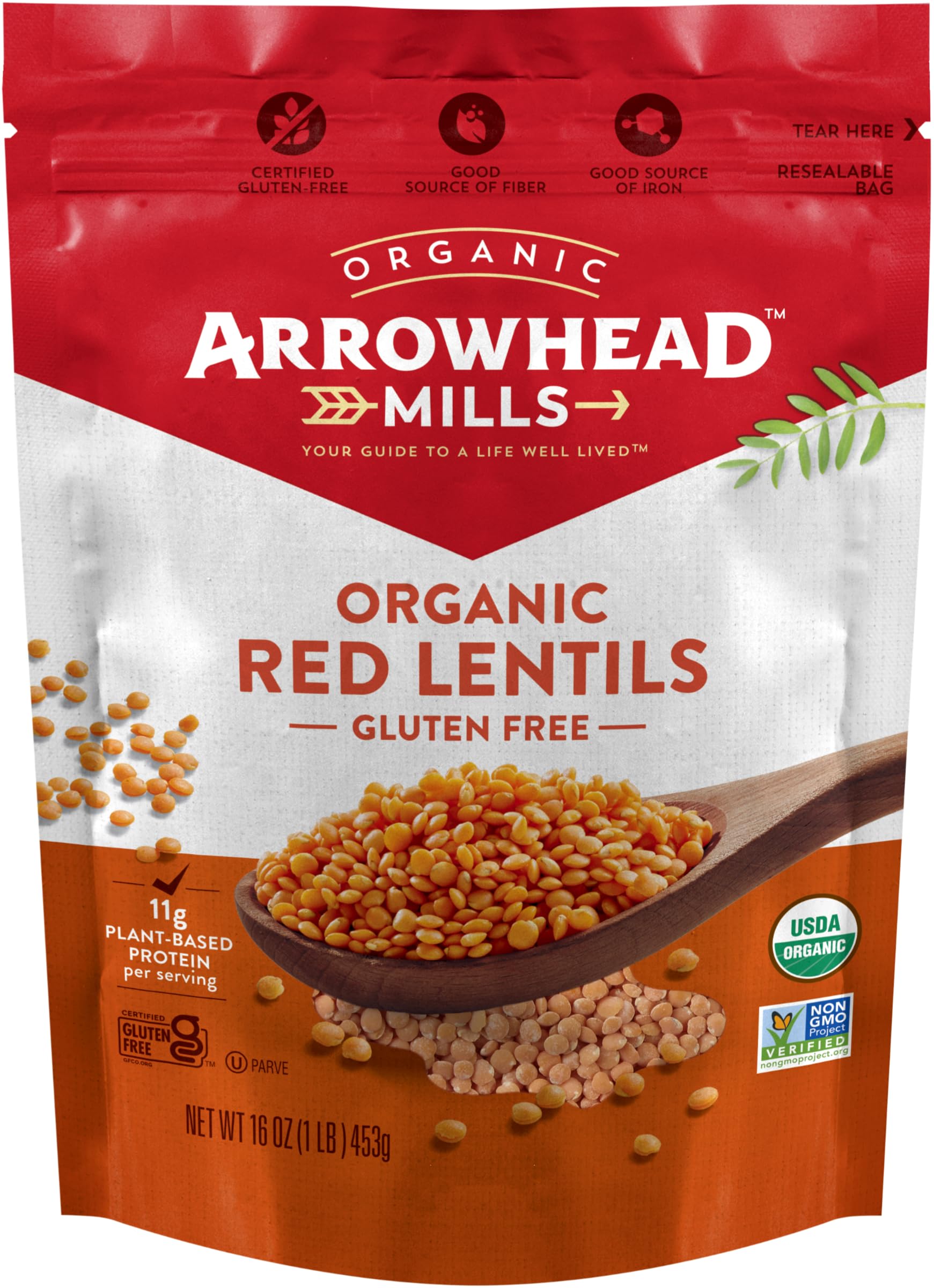 Arrowhead Mills Red Bean Lentil Natural Packaged Beans