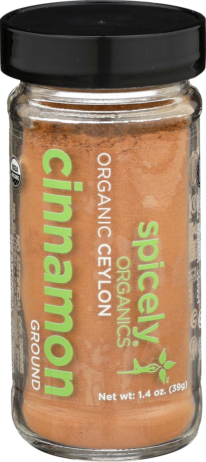 Spicely Organics Cinnamon Ground Spice Cylinder Jar