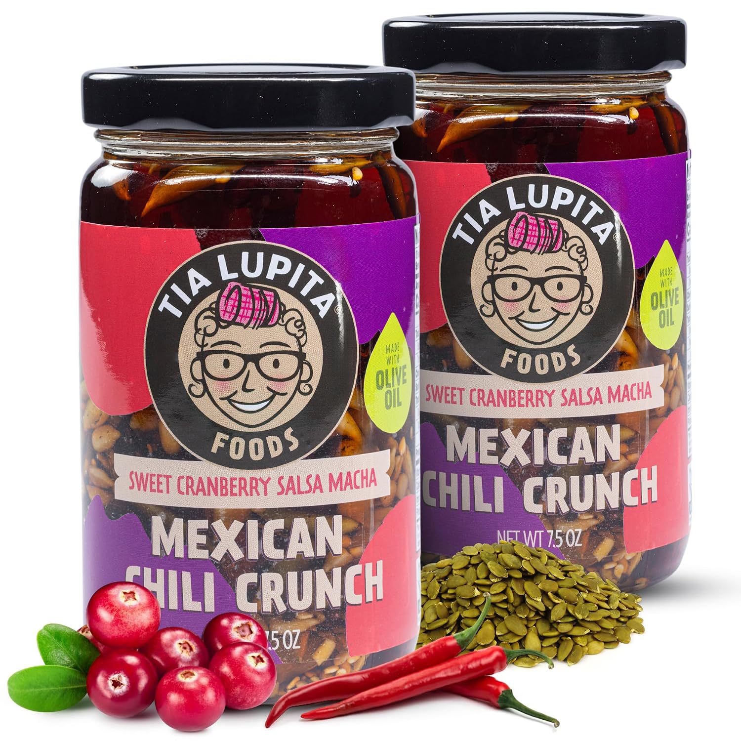 Tia Lupita Food Salsa Macha Chili Cranberry Pepita