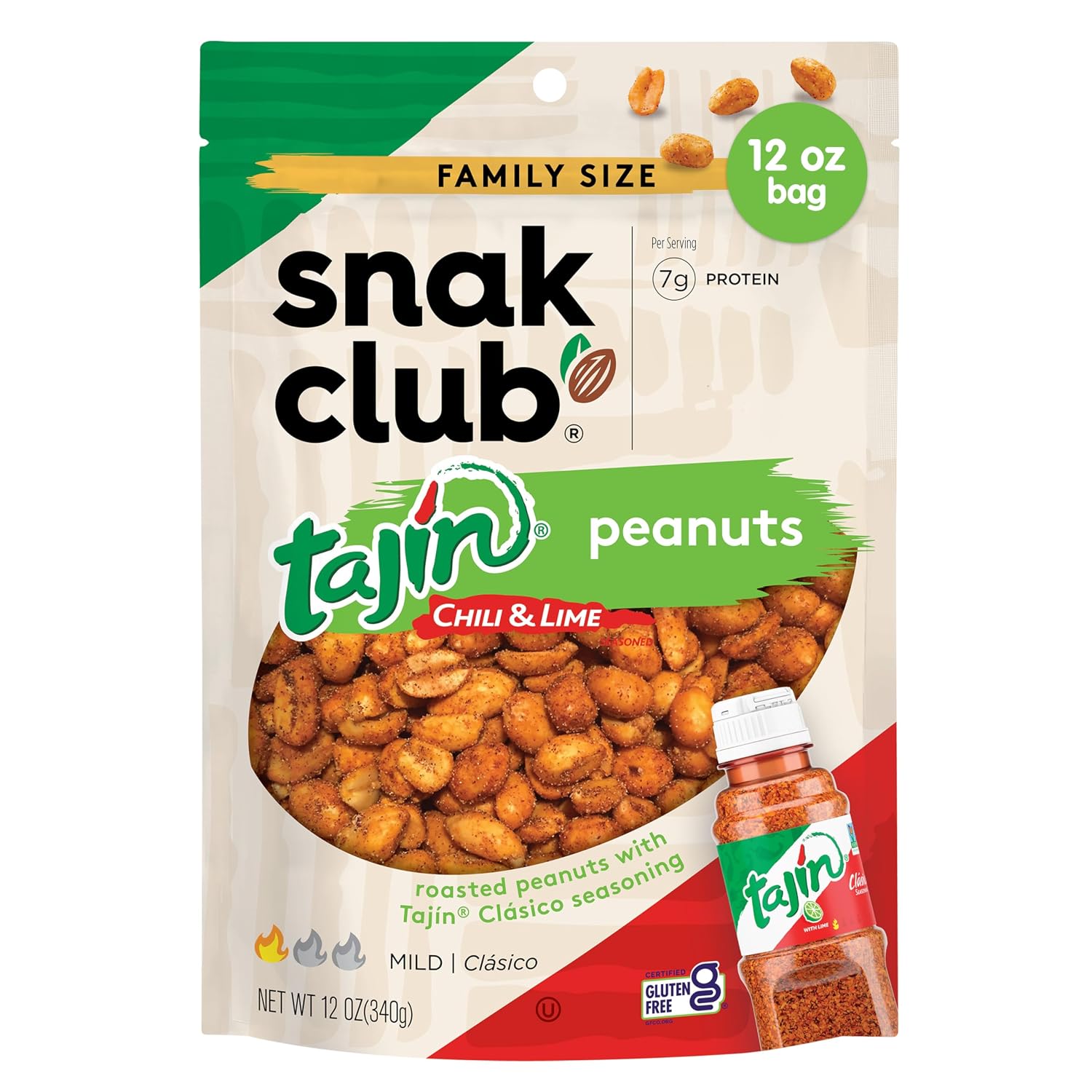 SNAK CLUB EB (Pack of 18) Snak Club Eb Tajin Clasico Peanuts Resealable Bag 5 Oz