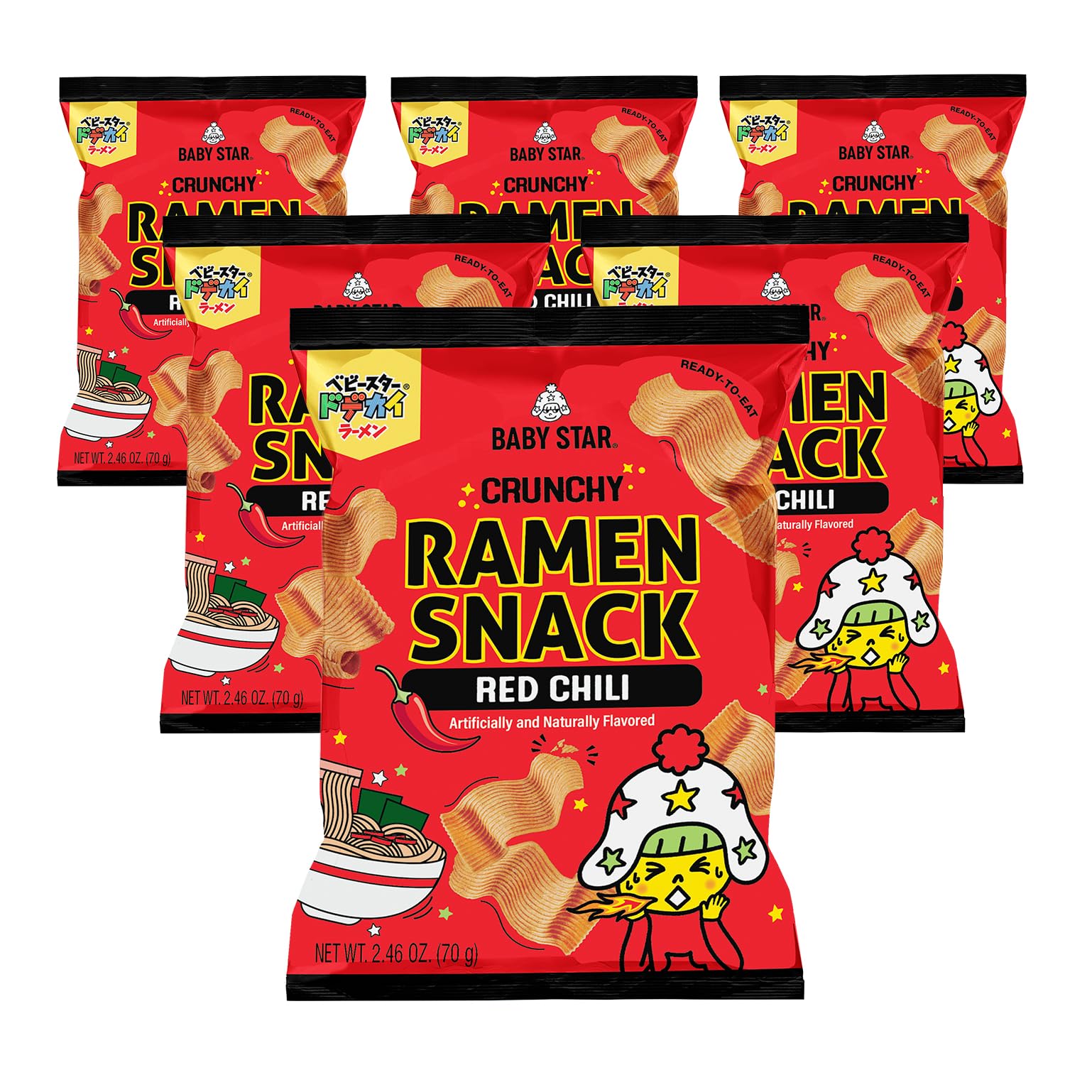 BABY STAR (Pack Of 12) Baby Star Ramen Snack With Red Chili 2.46 Oz