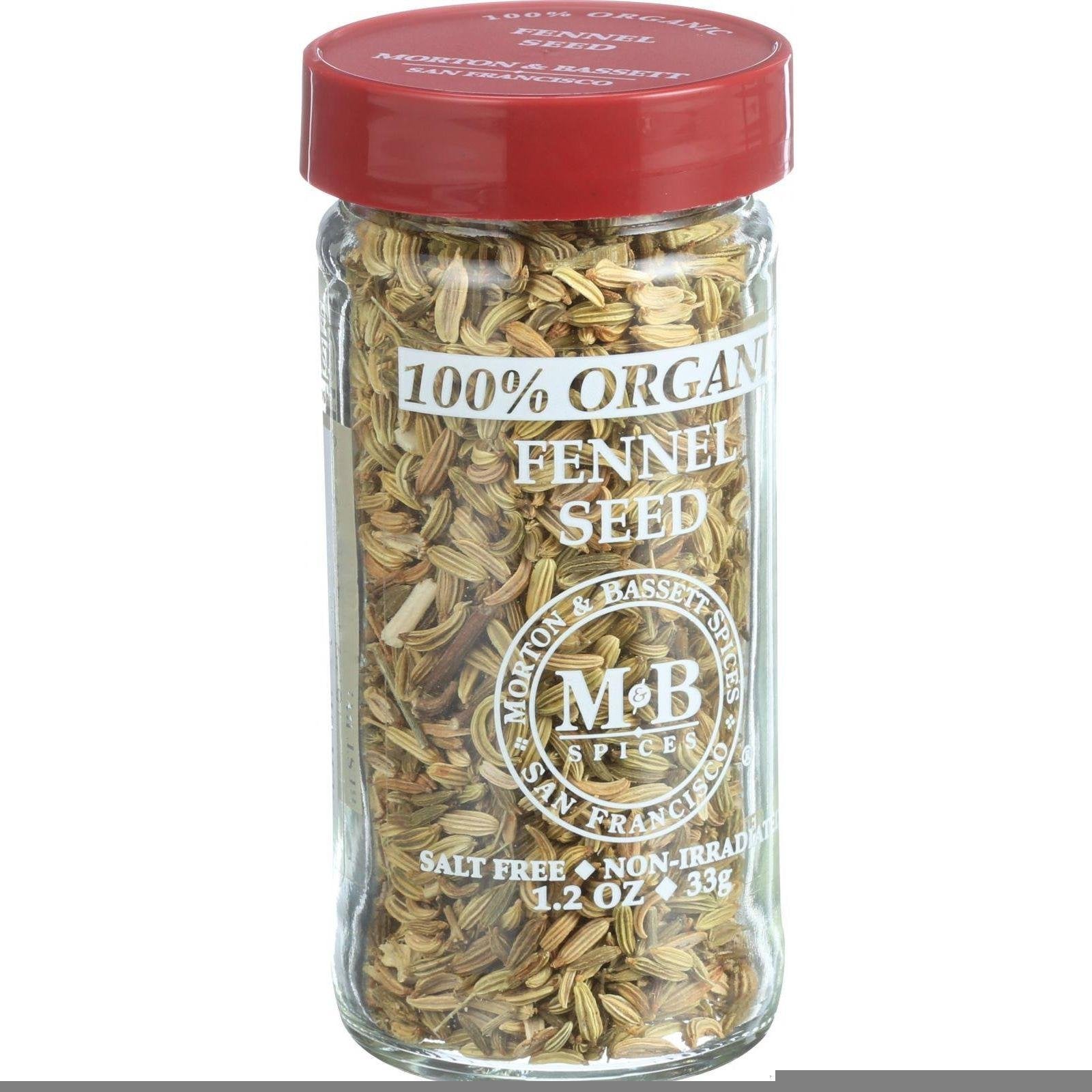 MORTON & BASSET (Pack of 6) Morton & Bassett Organic Fennel Seed Spice Single Loose 1.2 Oz