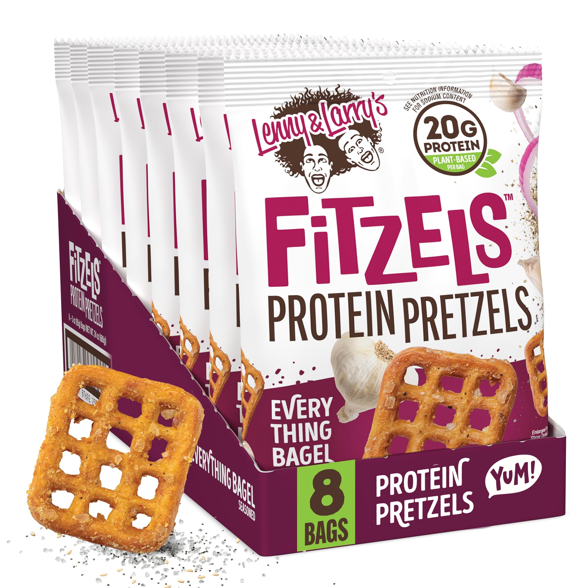 LENNY & LARRYS (Pack of 24) Lenny & Larrys Pretzel Everything Bagel Snack 3 Oz