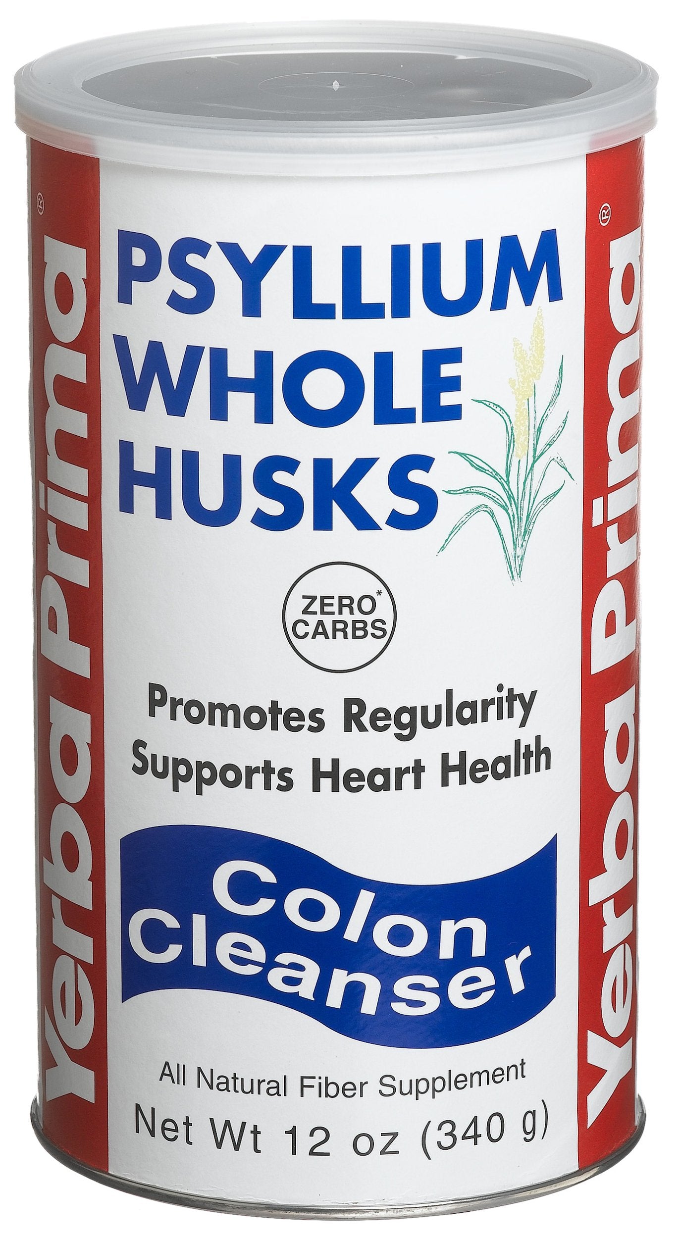 YERBA PRIMA (Pack of 4) Yerba Prima Psyllium Husks Whole Fiber Supplement 12 Oz