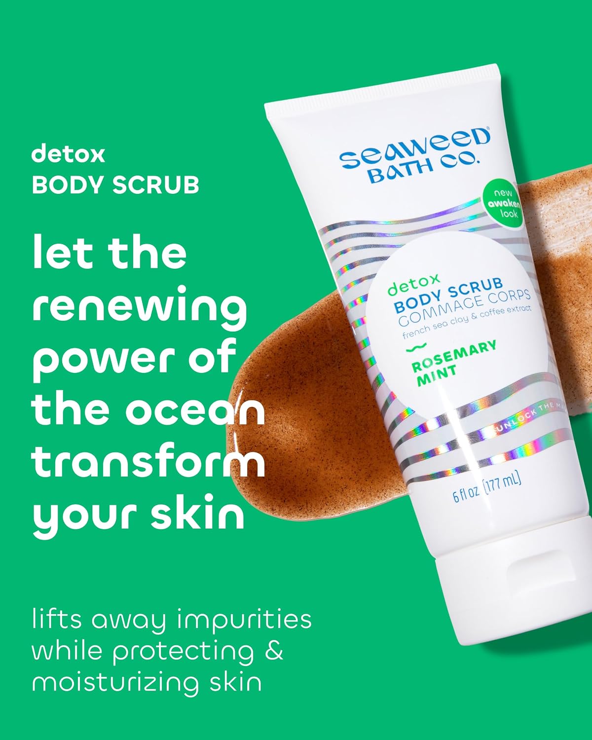 SEAWEED BATH CO (Pack Of 6) Seaweed Bath Company Detox Body Scrub Rosemary Mint 6 Fl Oz