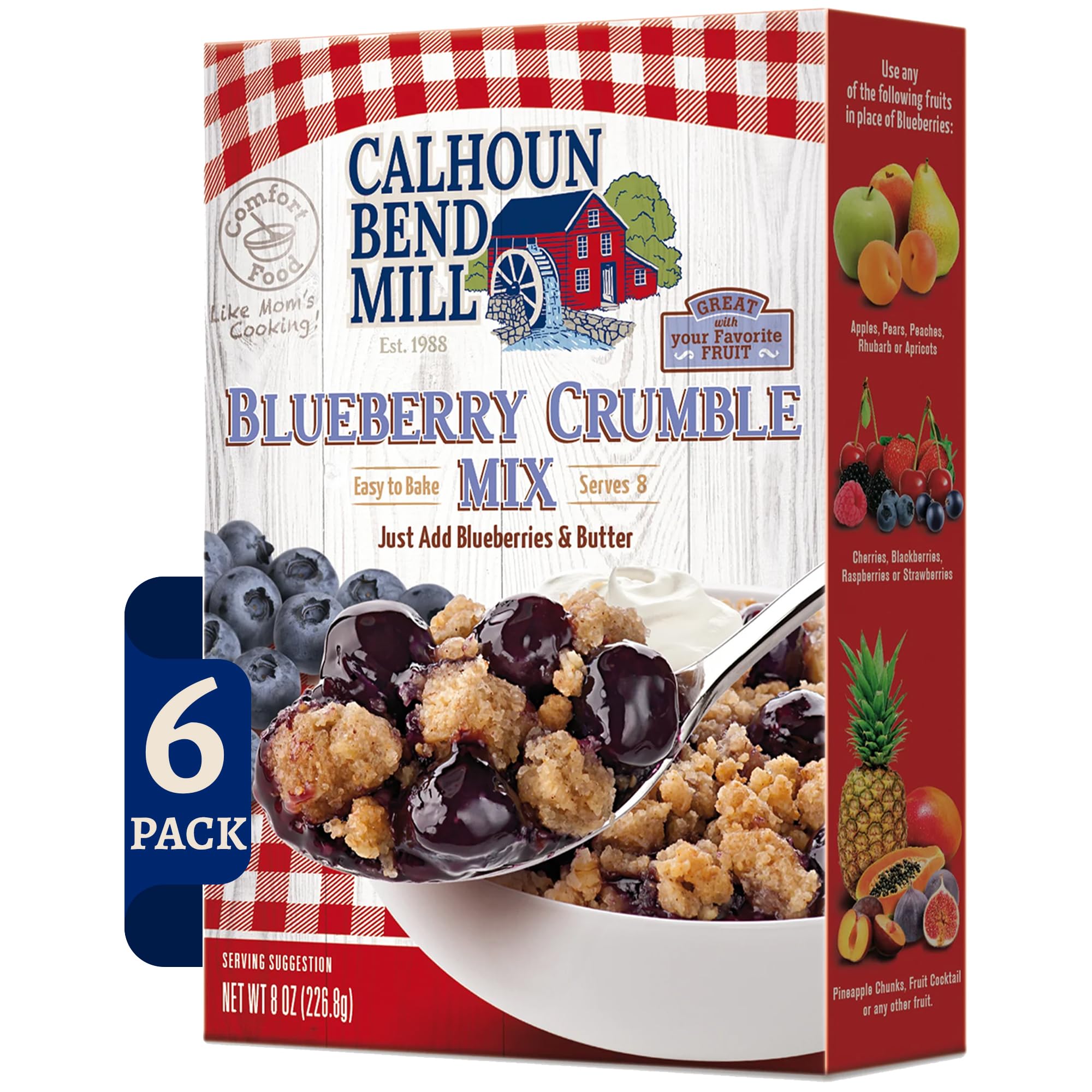 CALHOUN BEND (Pack of 18) Calhoun Bend Mill Calhoun Bend Blueberry Crumble Baking Mix 8 Oz