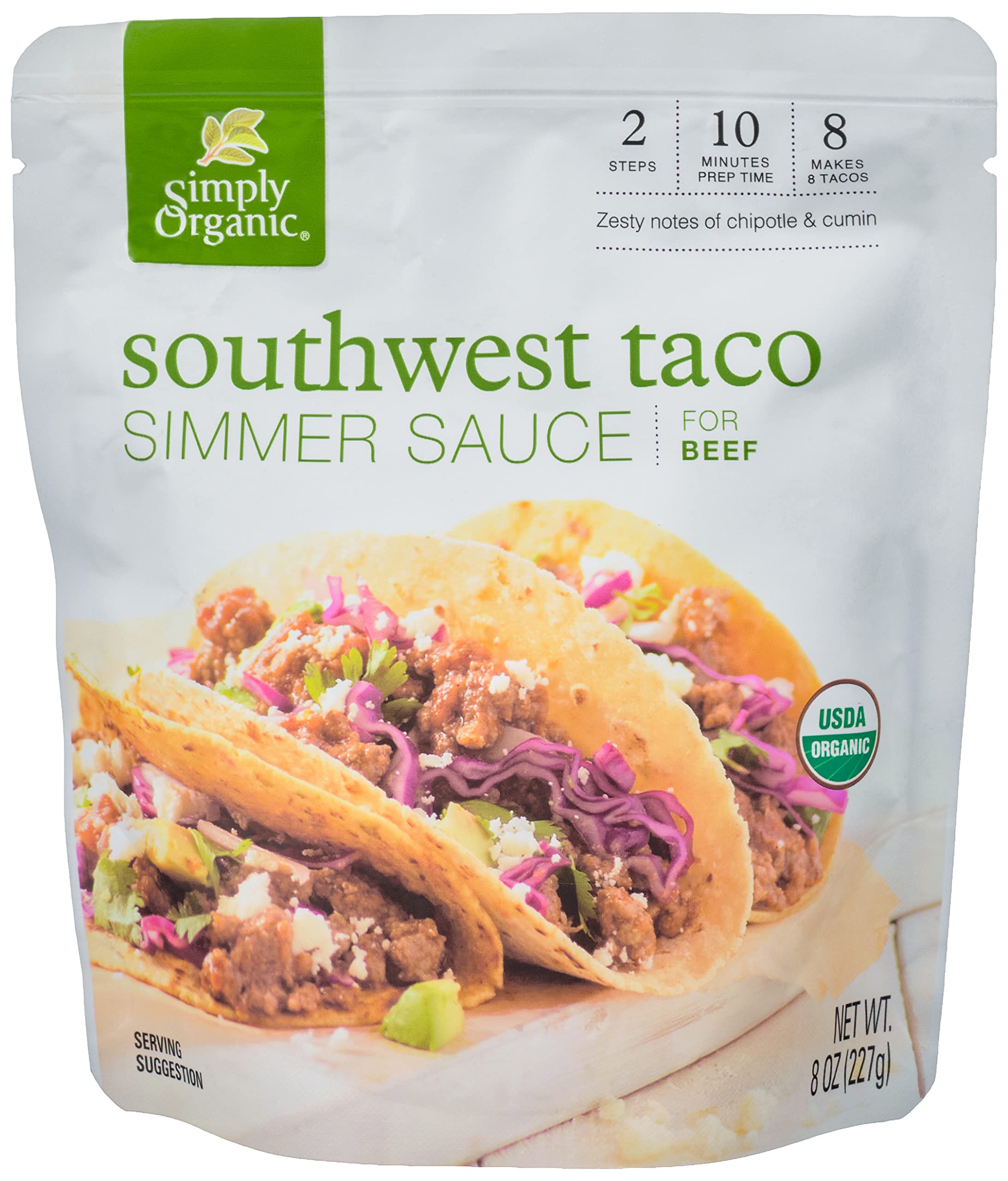 SIMPLY ORGANIC (Pack of 18) Simply Organic Southwest Taco Simmer Sauce 8 Oz