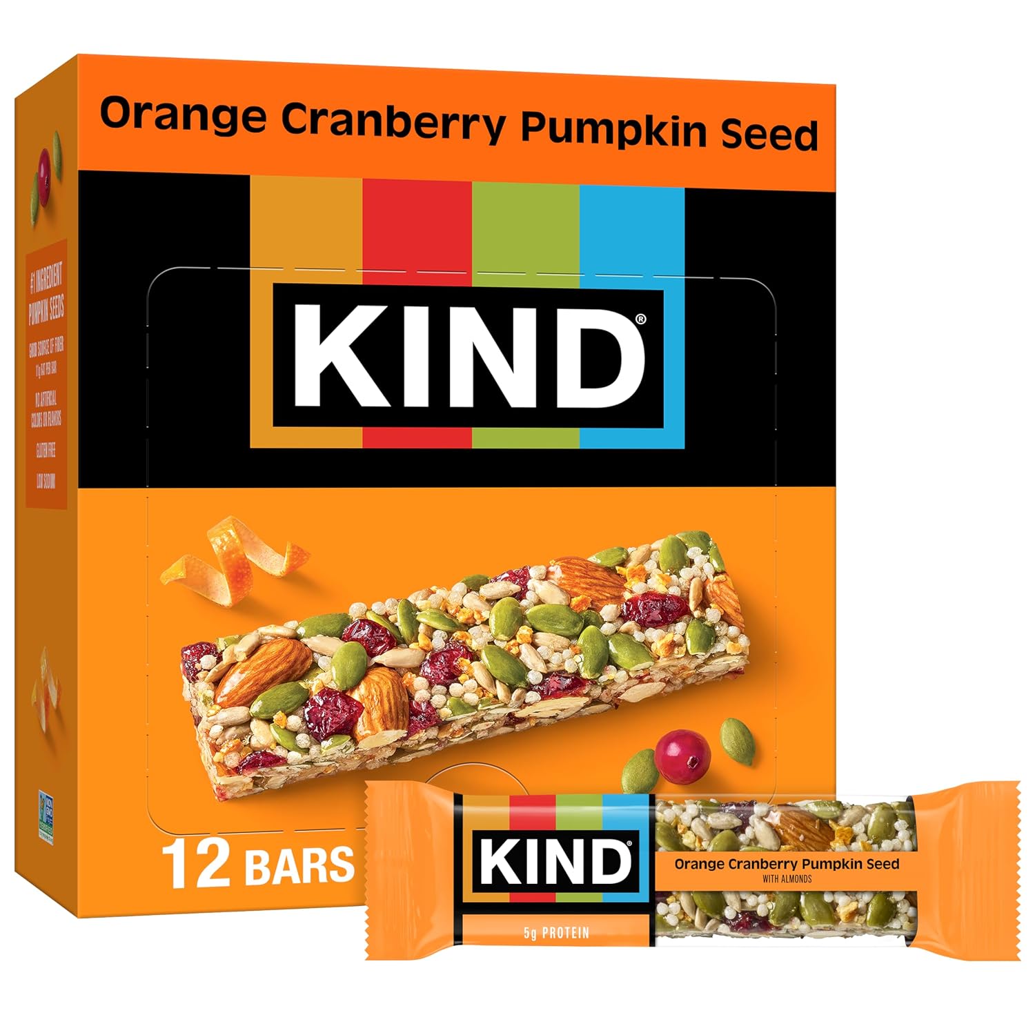 KIND (Pack of 24) Kind Orange Cranberry Pumpkin Nutritional Bar 1.4 Oz