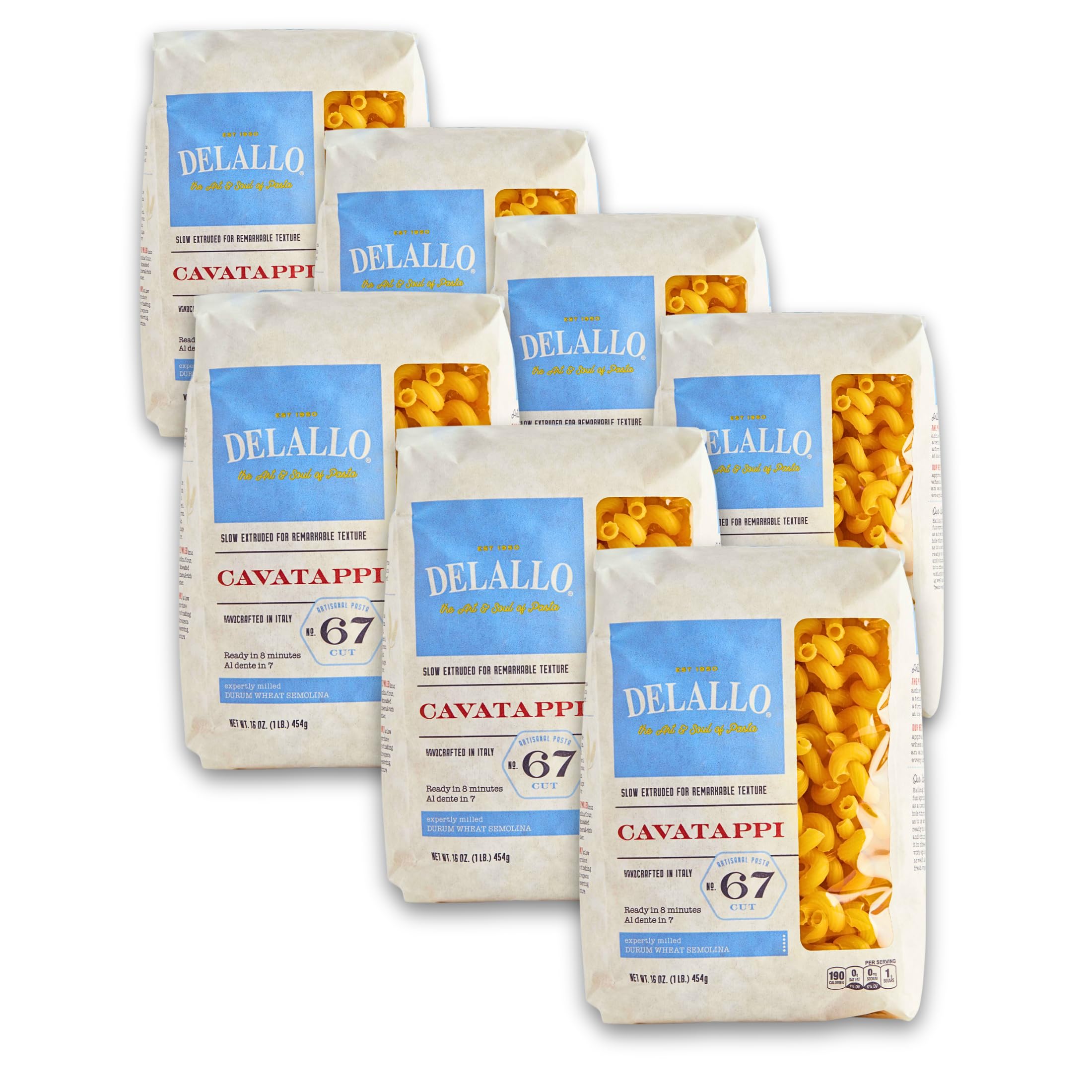 DeLallo Pasta Bag Cavatappi Italian Semolina Pasta