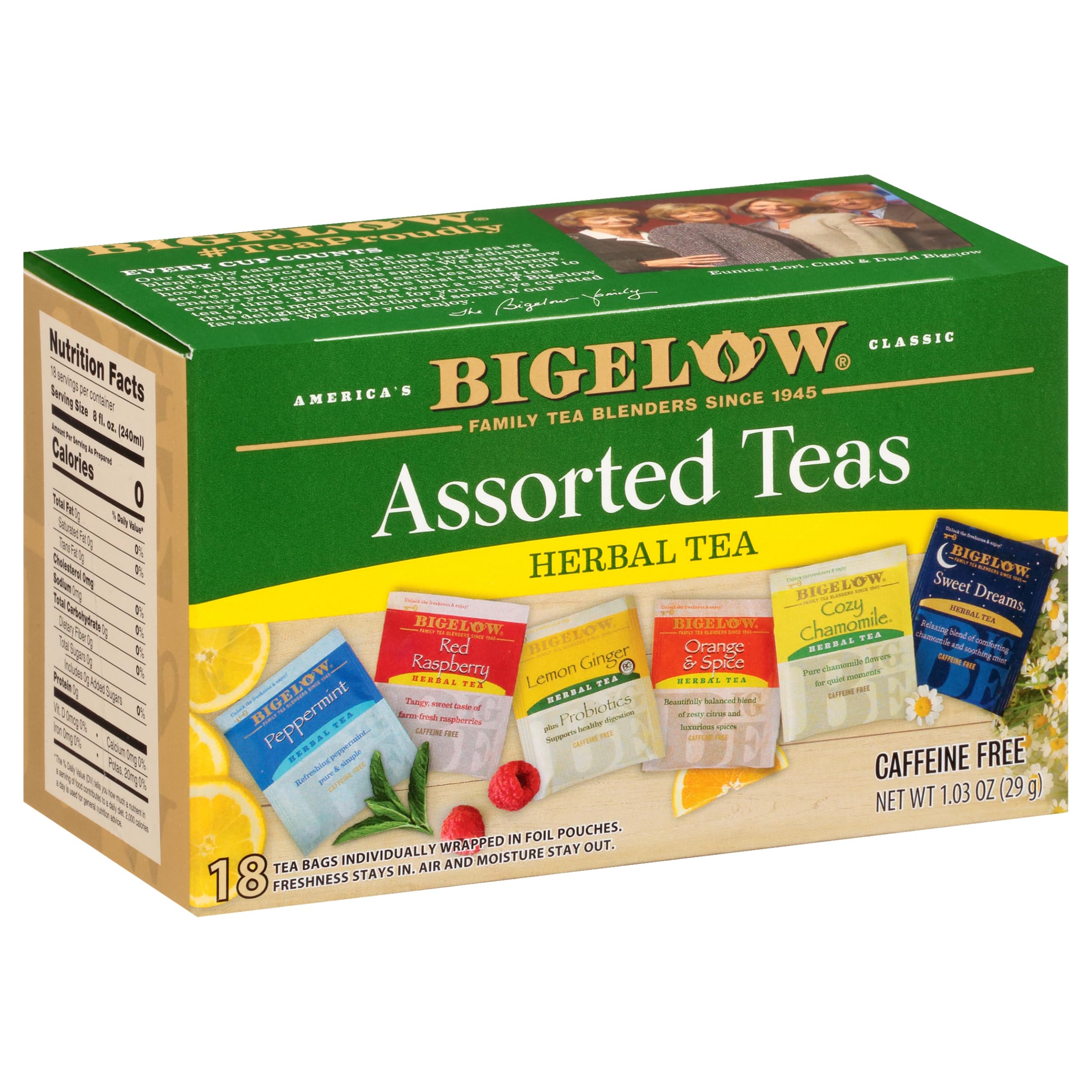 BIGELOW (Pack of 18) Bigelow Tea Herb 6 Variety Herbal Tea Bags 18 Count 1.03 Oz