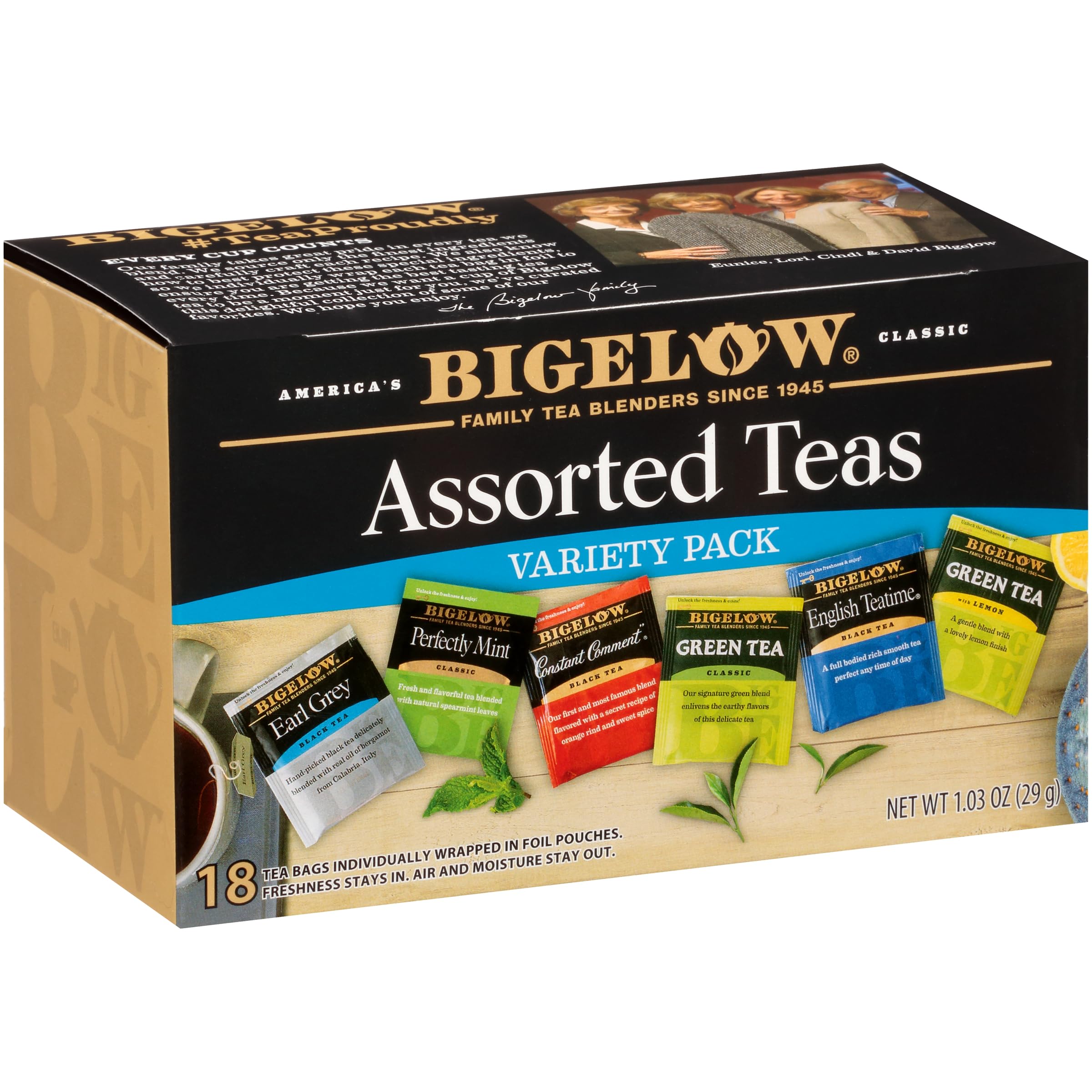 BIGELOW (Pack of 18) Bigelow Tea Herbal Tea Bags Variety Pack 18 Count 1.1 Oz