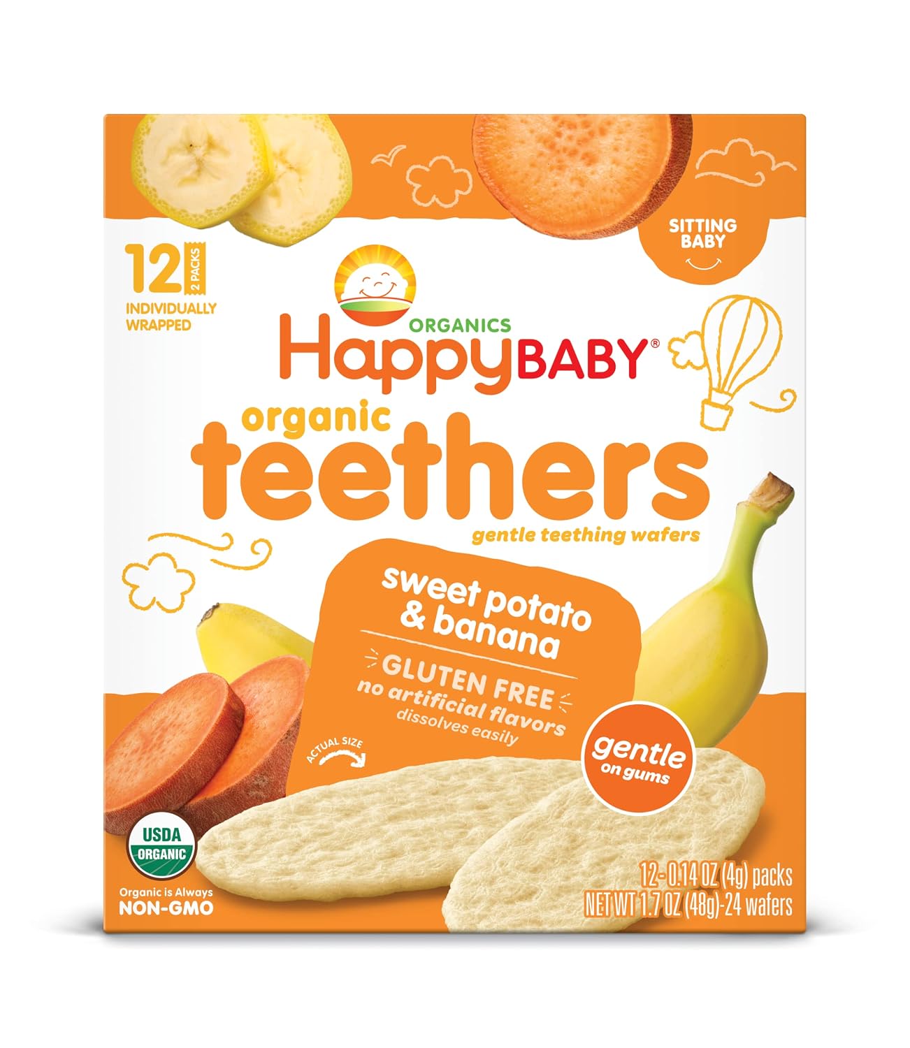 Happy Baby Wafer Banana And Sweet Potato Organic