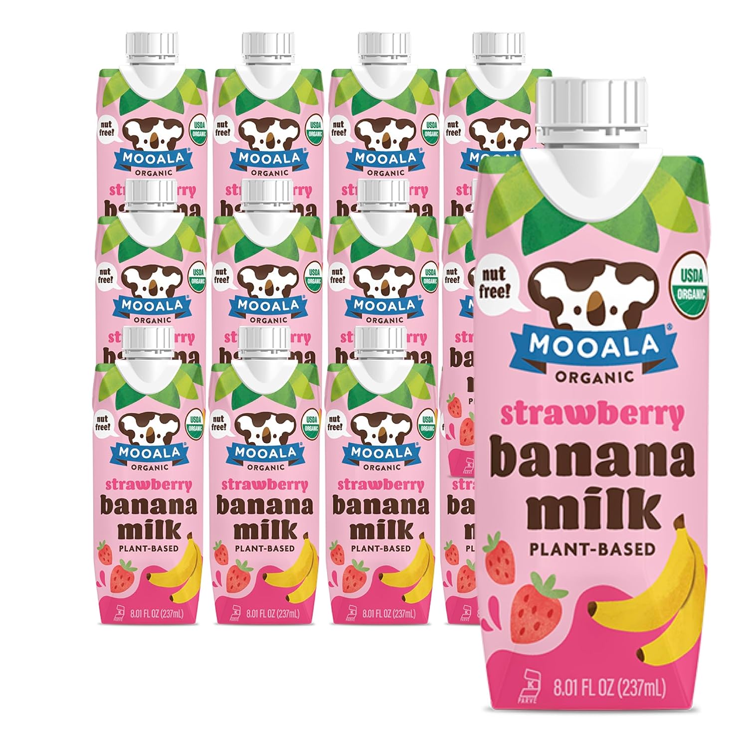 MOOALA (Pack Of 24) Mooala Milk Banana Strawberry Organic 8.01 Fl Oz