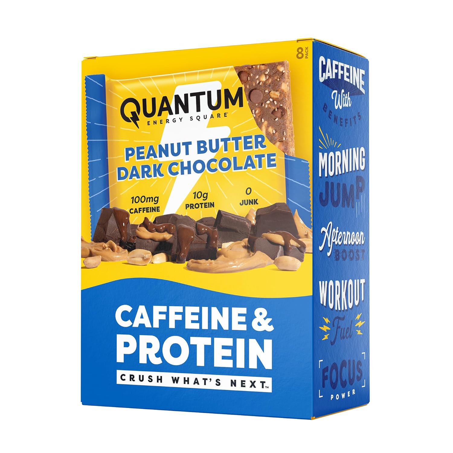 QUANTUM ENERGY (Pack Of 16) Quantum Energy Squares Bar Peanut Butter Dark 1.69 Oz - 2 Boxes 8 each