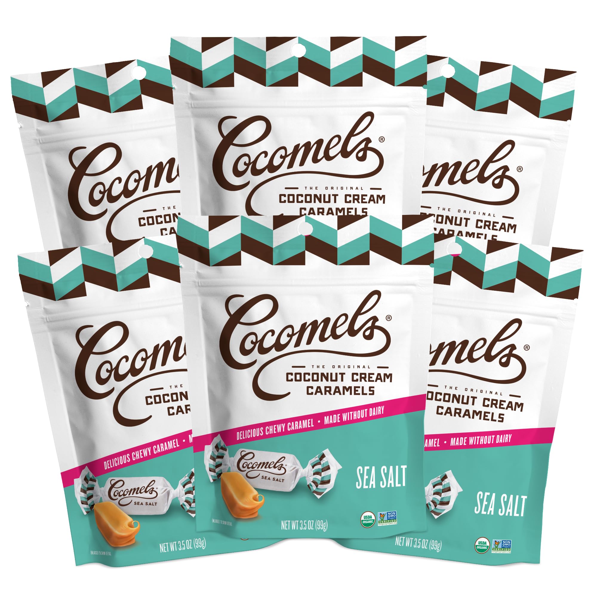Cocomels Sea Salt Organic Caramels Chewy Candy Pouch