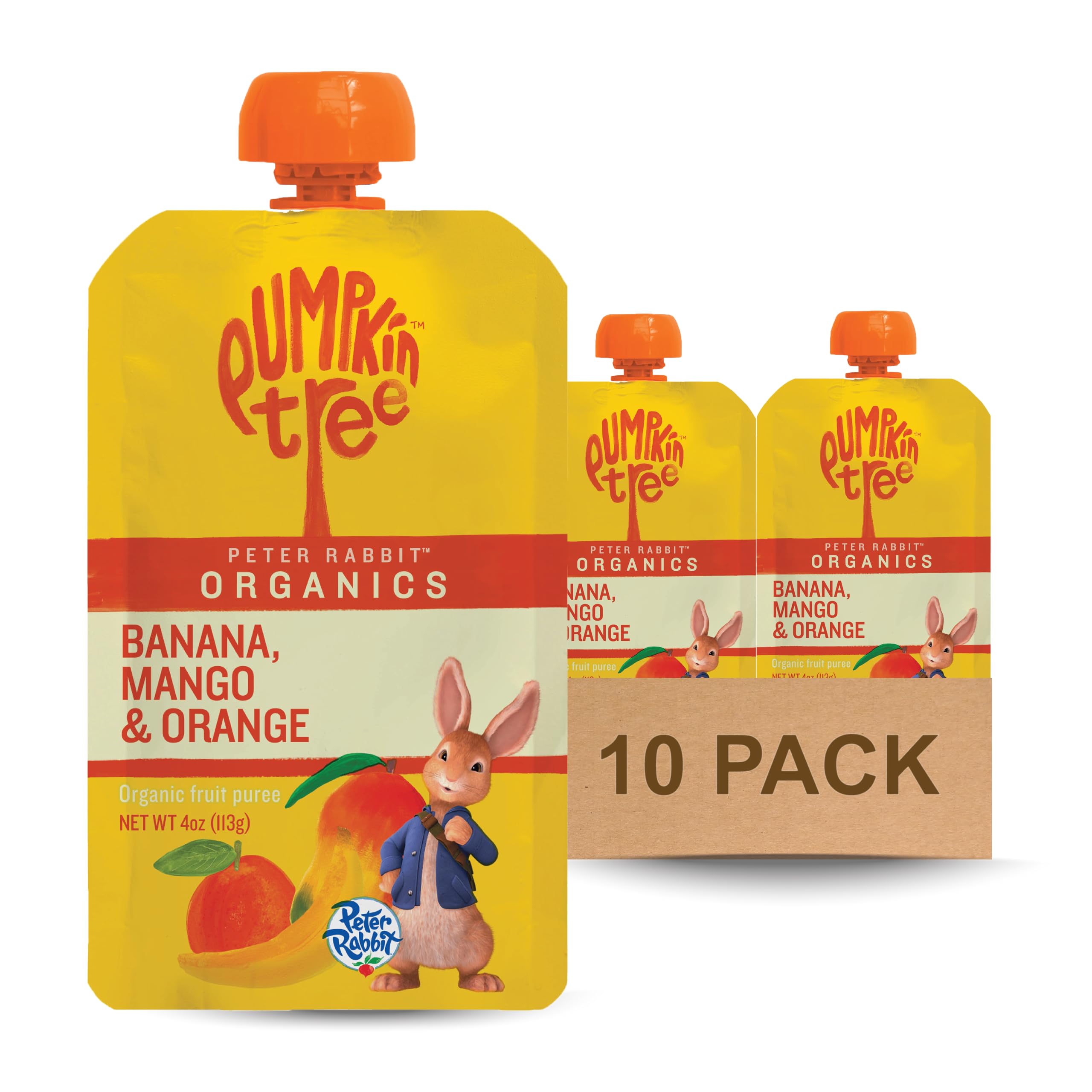 PETER RABBIT (Pack Of 20) Peter Rabbit Baby Mango Banana Orange Organic 4 Oz