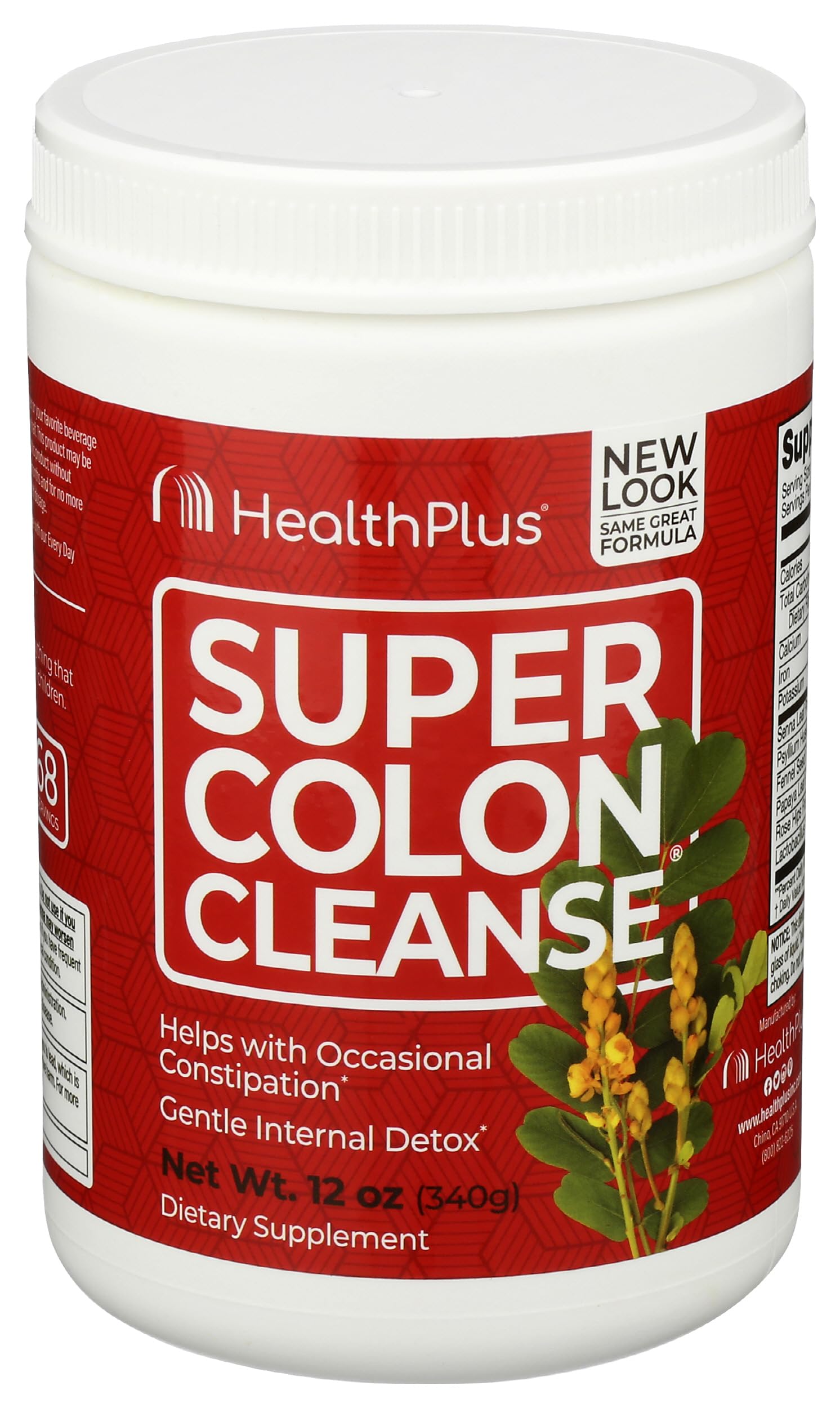 HEALTH PLUS (Pack of 4) Colon Cleanse Health Plus Colon Cleanse Powder Super Fiber 12 Oz