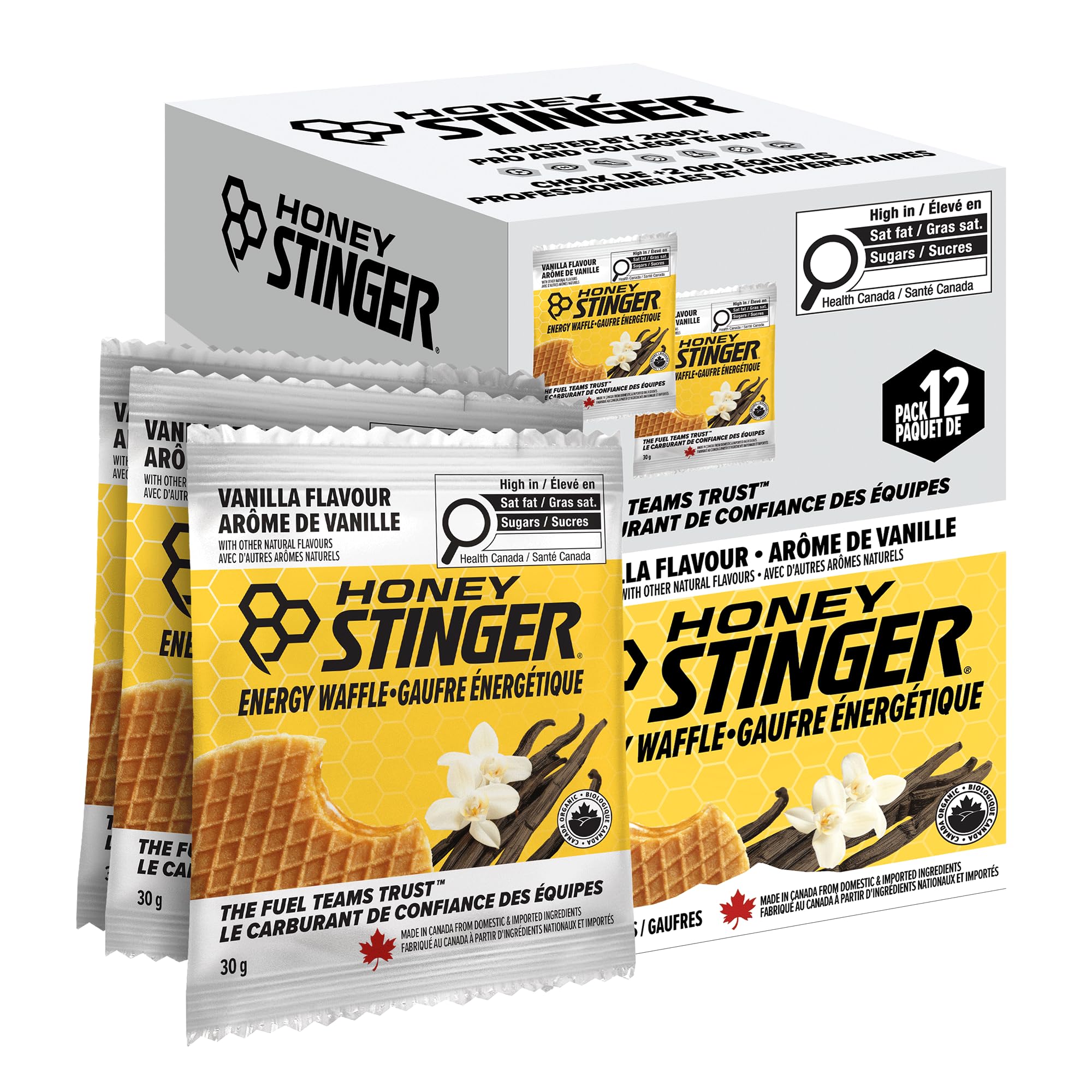 HONEY STINGER (Pack of 24) Honey Stinger Waffle Vanilla 1.06 Oz