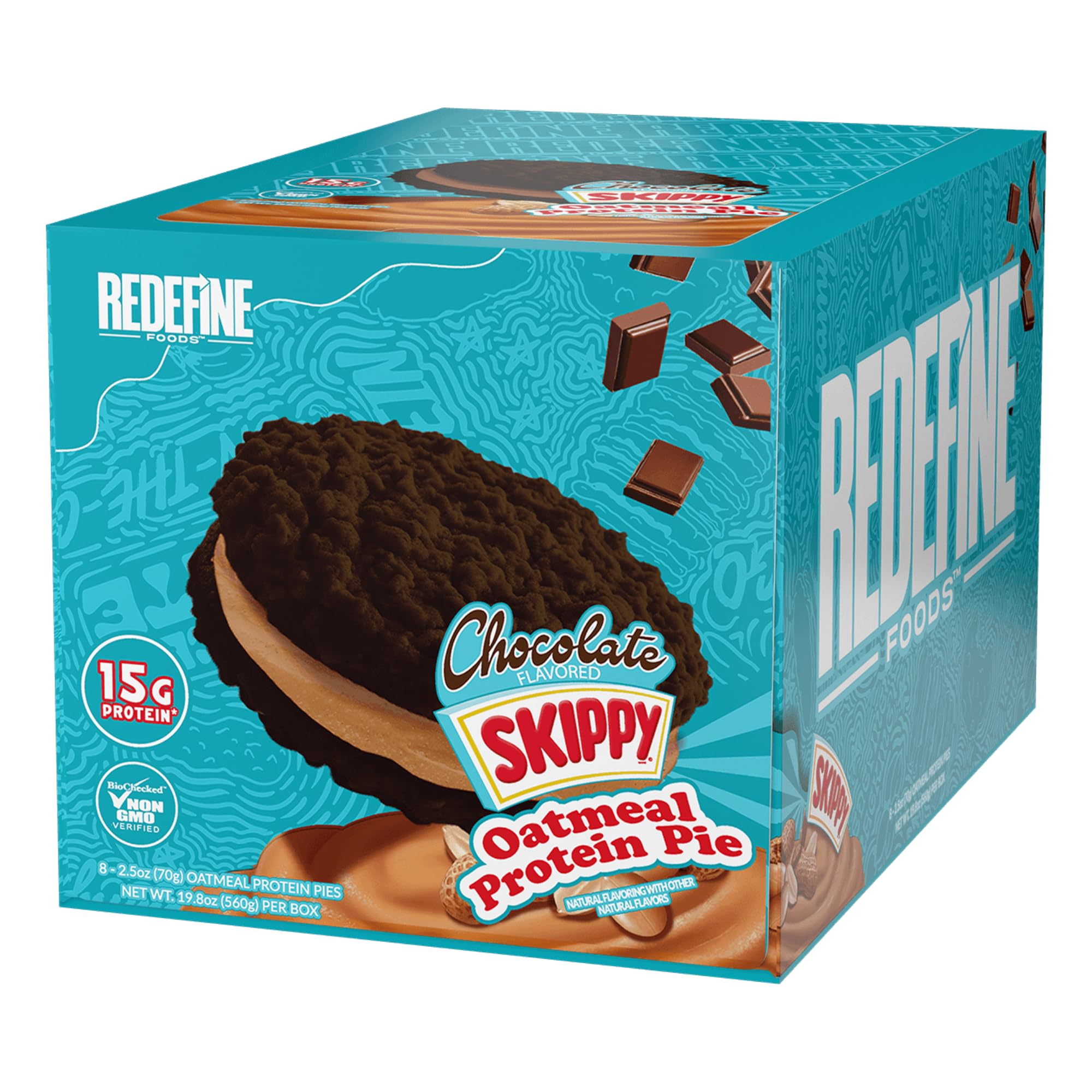 REDEFINE FOODS (Pack of 24) Redefine Foods Pie Oatmeal Protein Bar Chocolate Peanut 1 Each