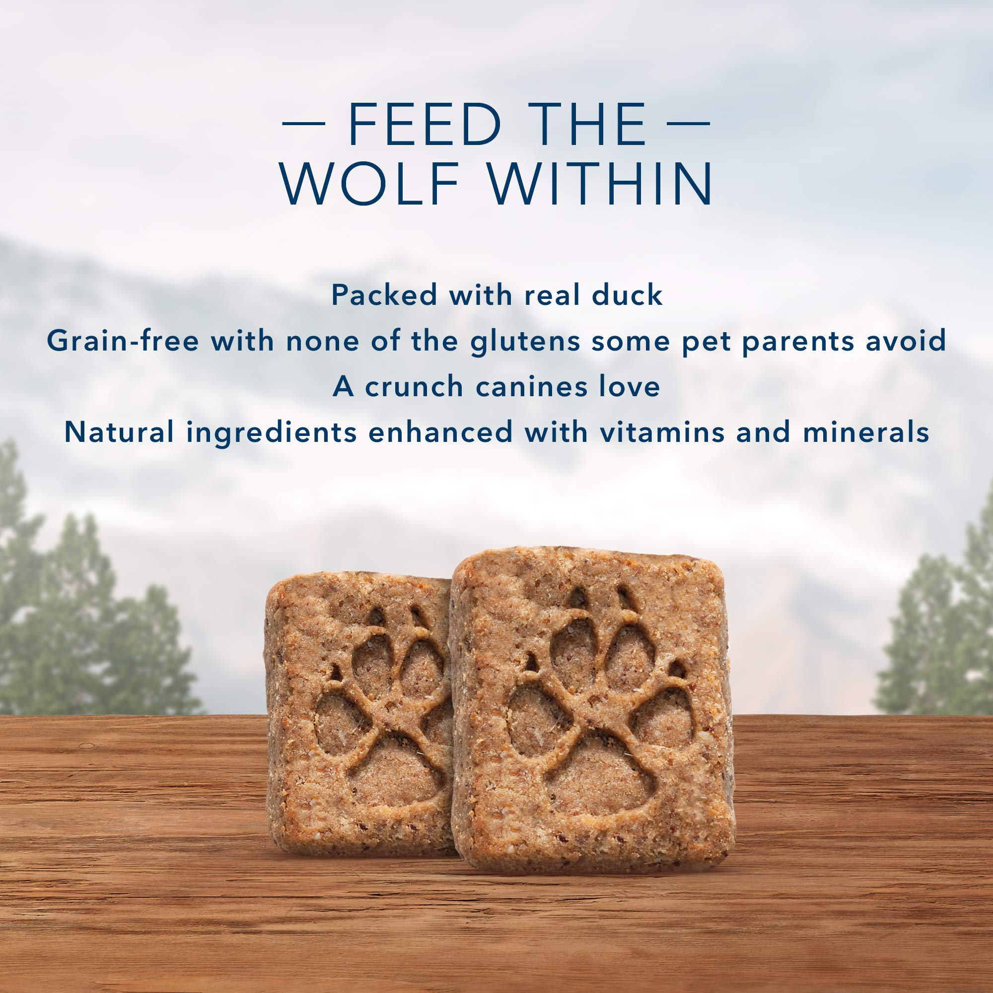 Blue Buffalo Blue Wilderness Grain-Free Duck Biscuits Trail Dog Treats (6 Pack)