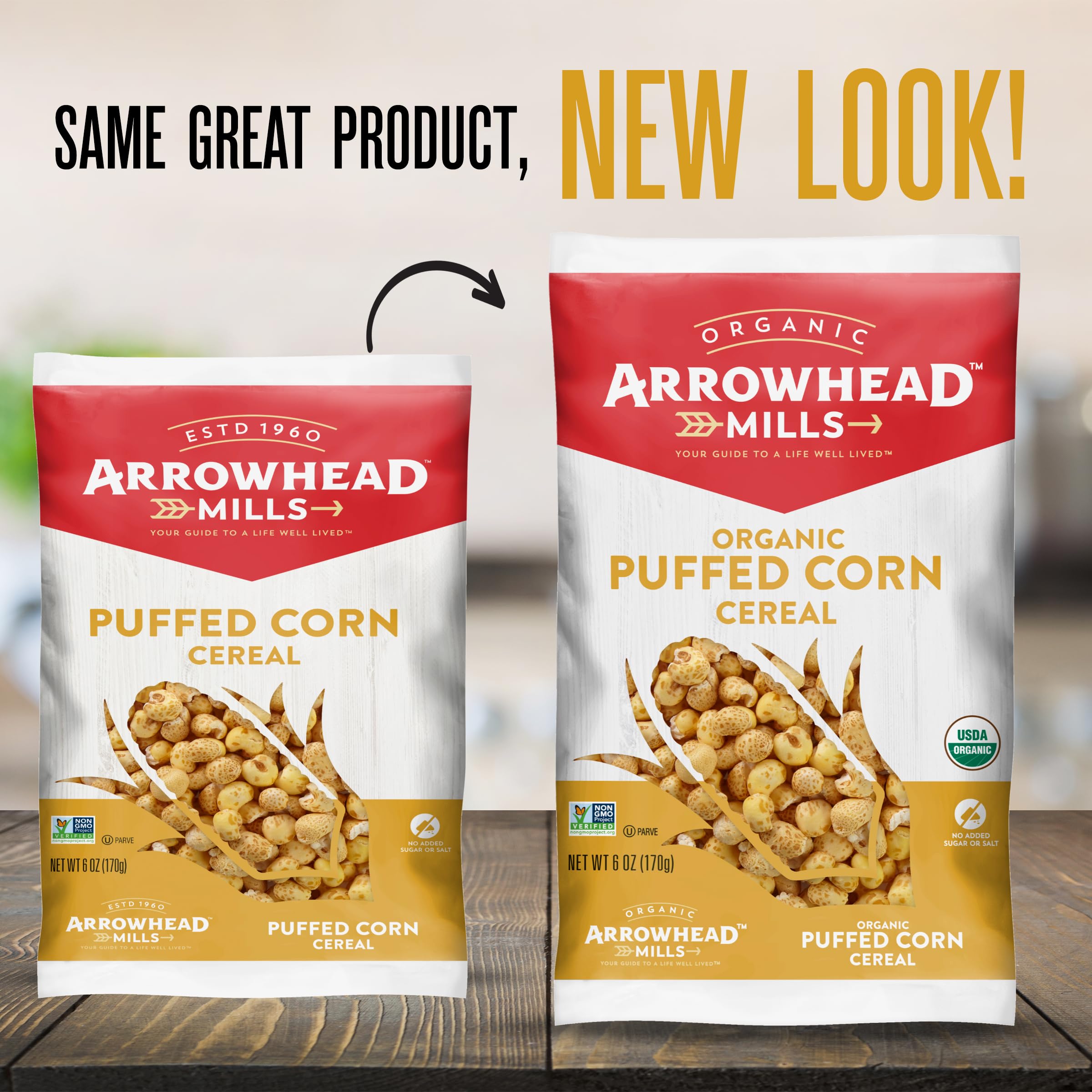 Arrowhead Mills Corn Cereal Puffs Unsweetened Natural Cold Cer