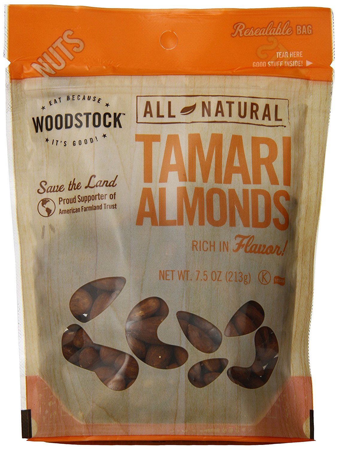 Woodstock Farms Tamari Almonds Roasted Almonds