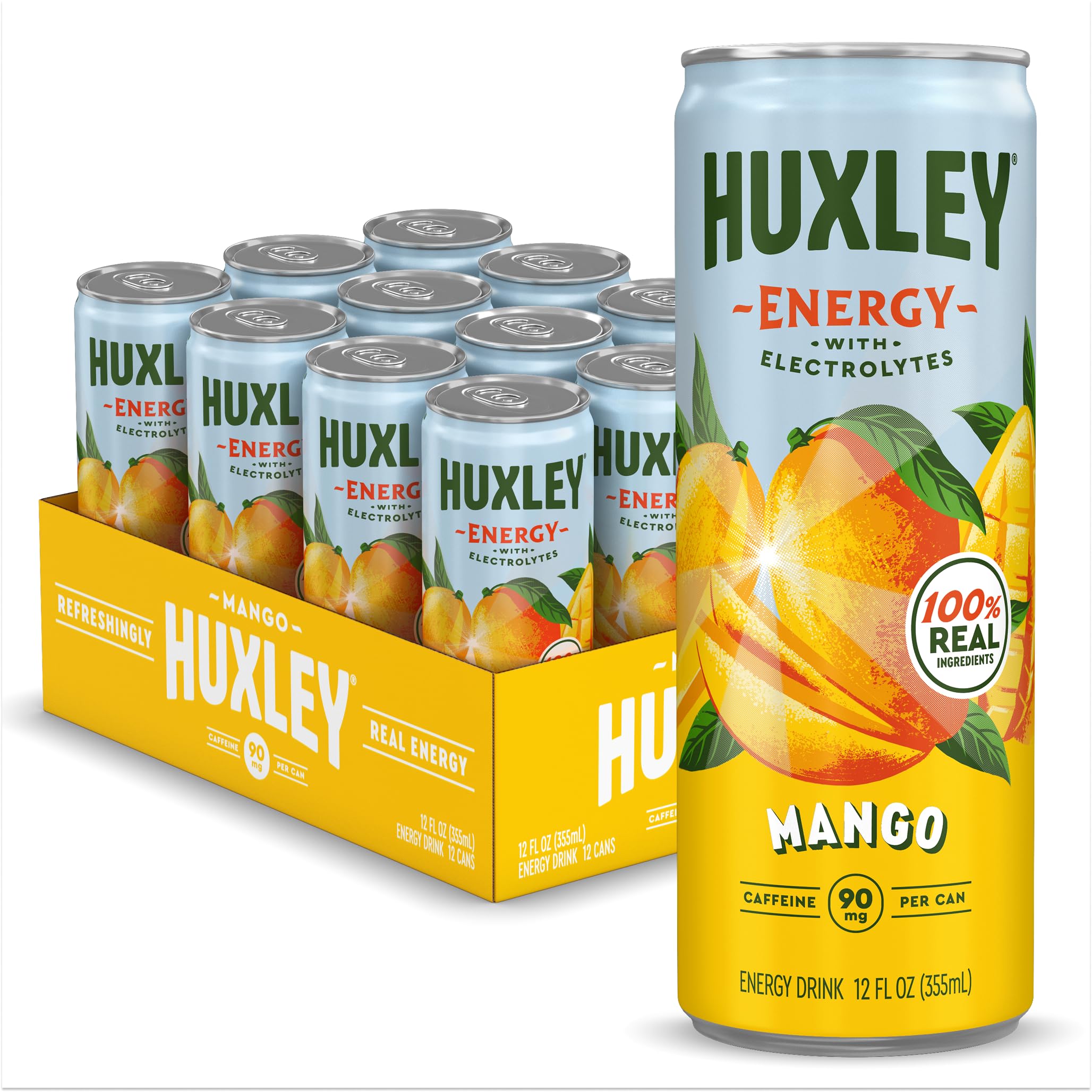 Huxley Energy Drink Zero Sugar Mango ENR Beverage