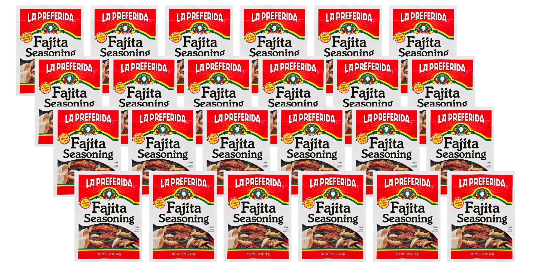 LA PREFERIDA (Pack of 72) La Preferida Fajita Seasoning Blend Natural Mexican Herbs & 1.25 Oz