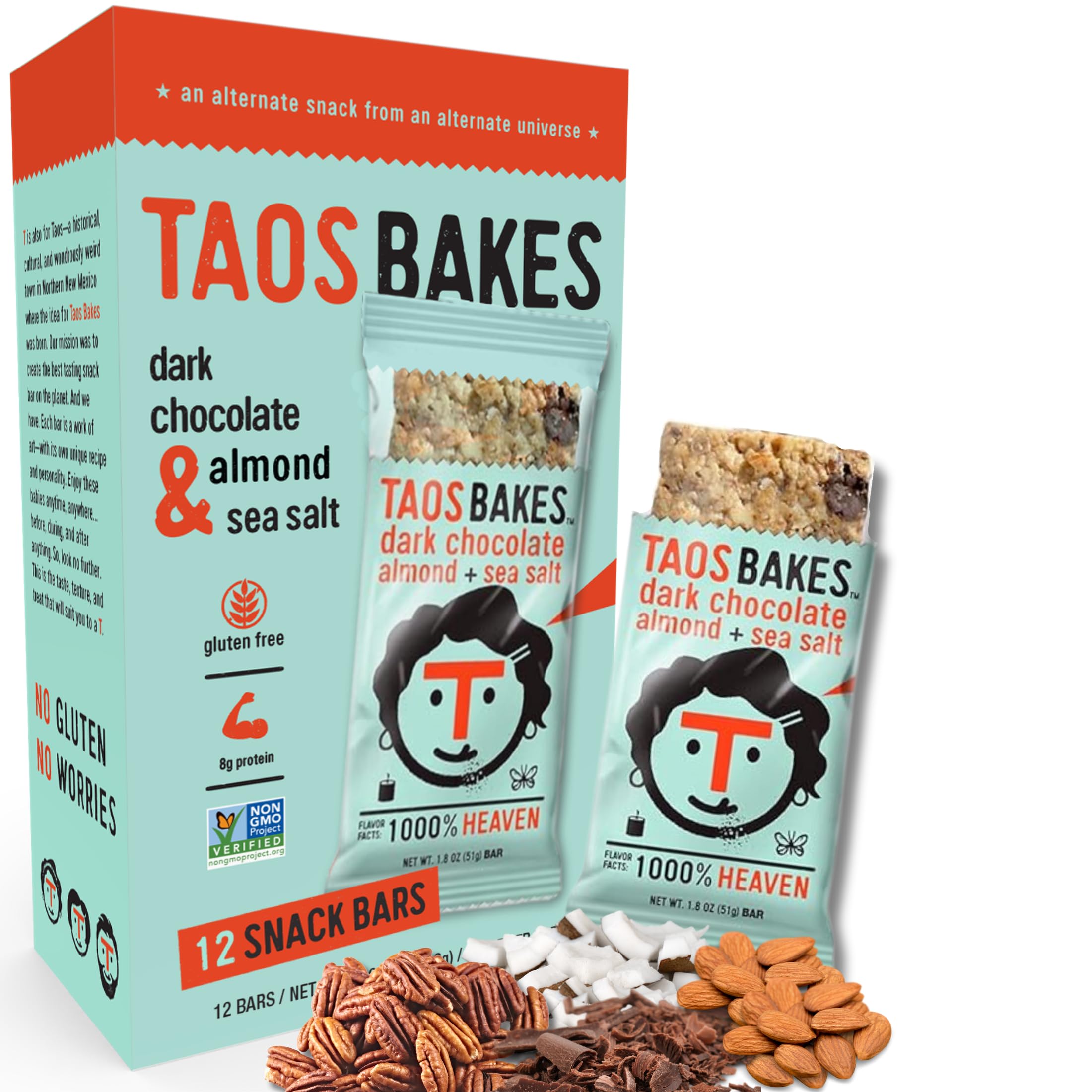 Taos Bakes T Taos Bakes Dark Chocolate Almond Sea Salt Nutrition Bar