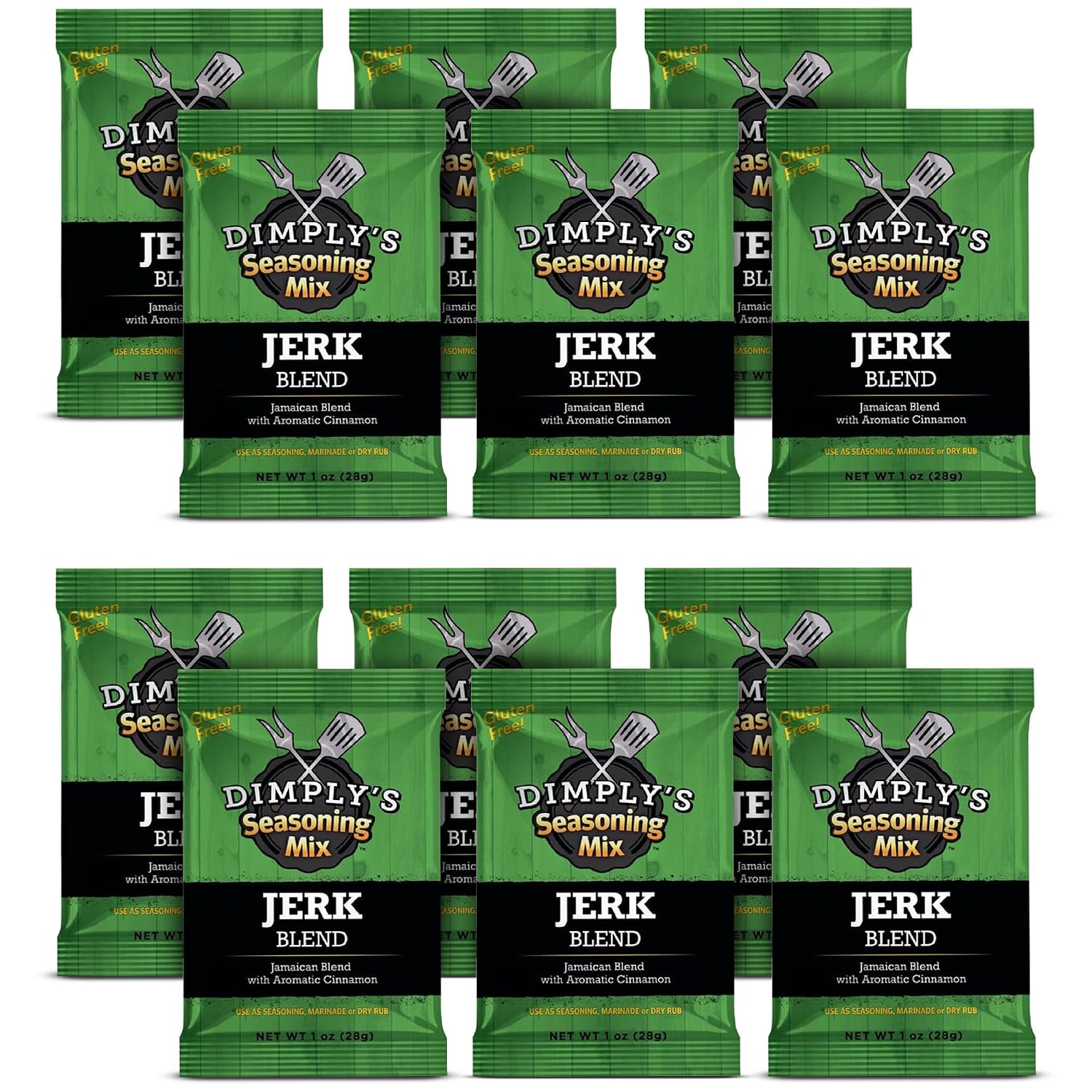 DIMPLYS (Pack of 48) Dimplys Jerk Blend Seasoning Mix Natural Grocery Condiment Rub 1 Oz