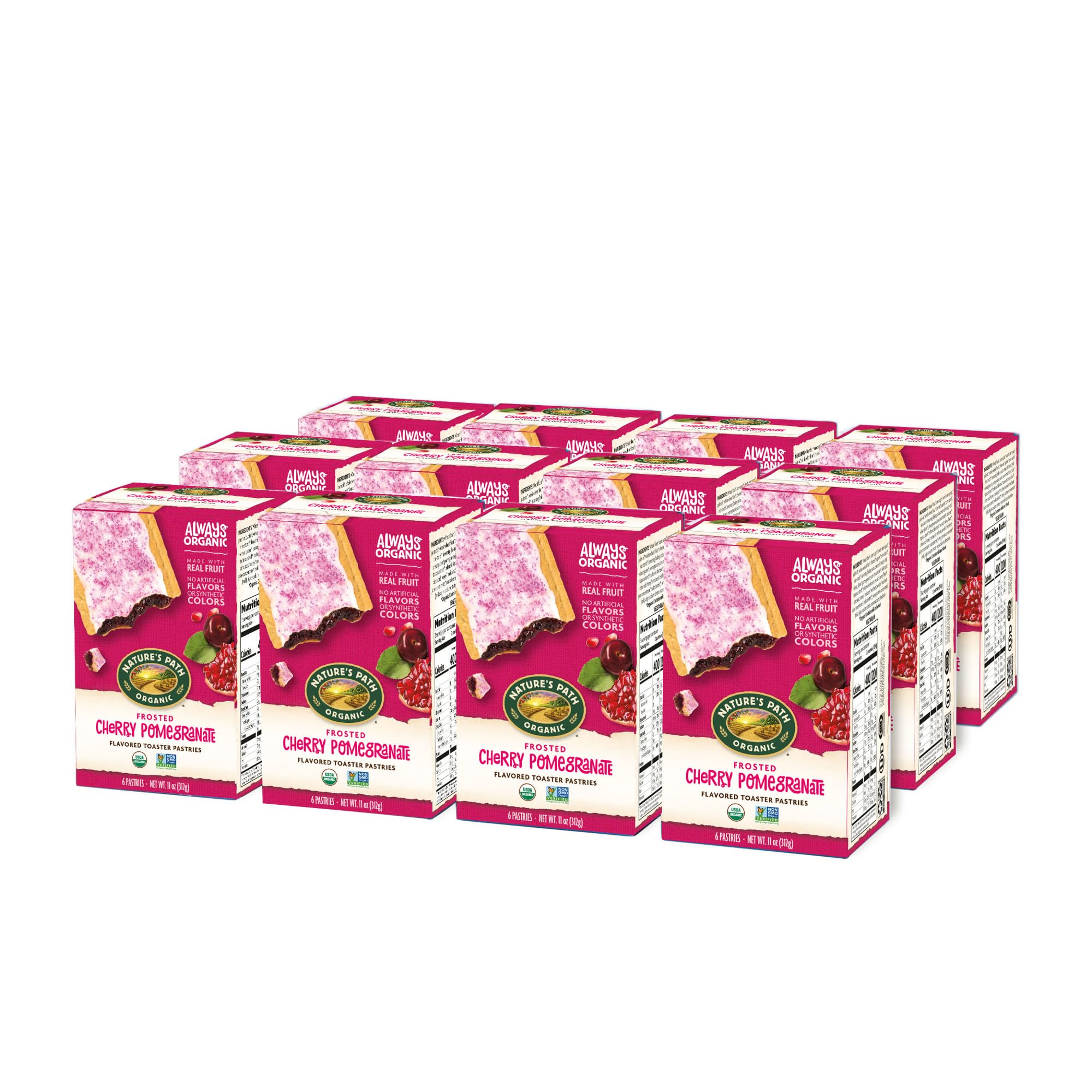 Nature's Path Organic Toaster Pastries Frosted Cherry Pomegranate