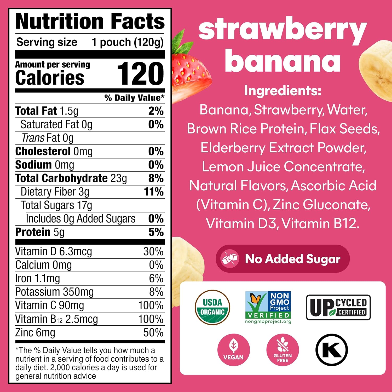 NOKA (Pack of 24) Noka Smoothie Strawberry Banana 4.22 Oz
