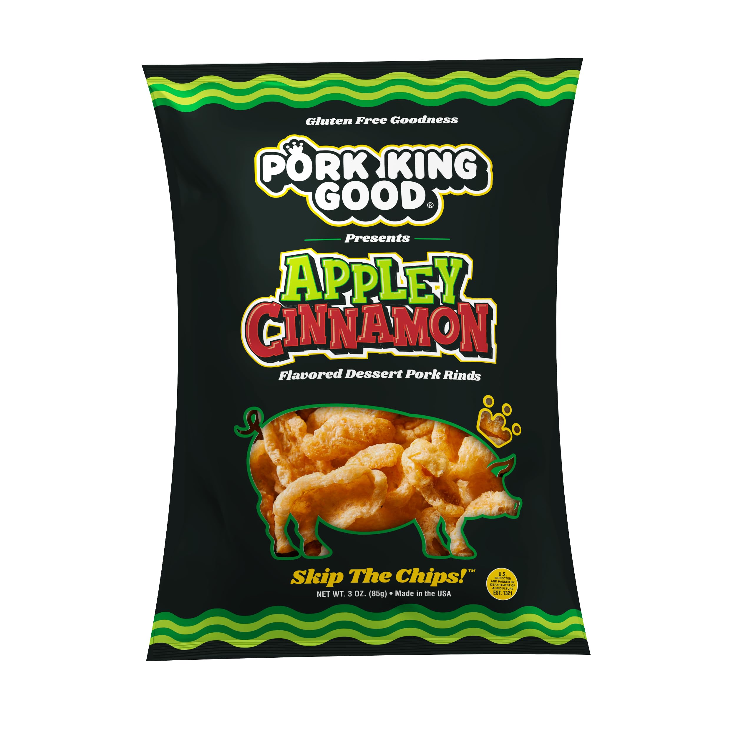 Pork King Good Pork Rinds Apple Cinnamon Natural Pork Rinds
