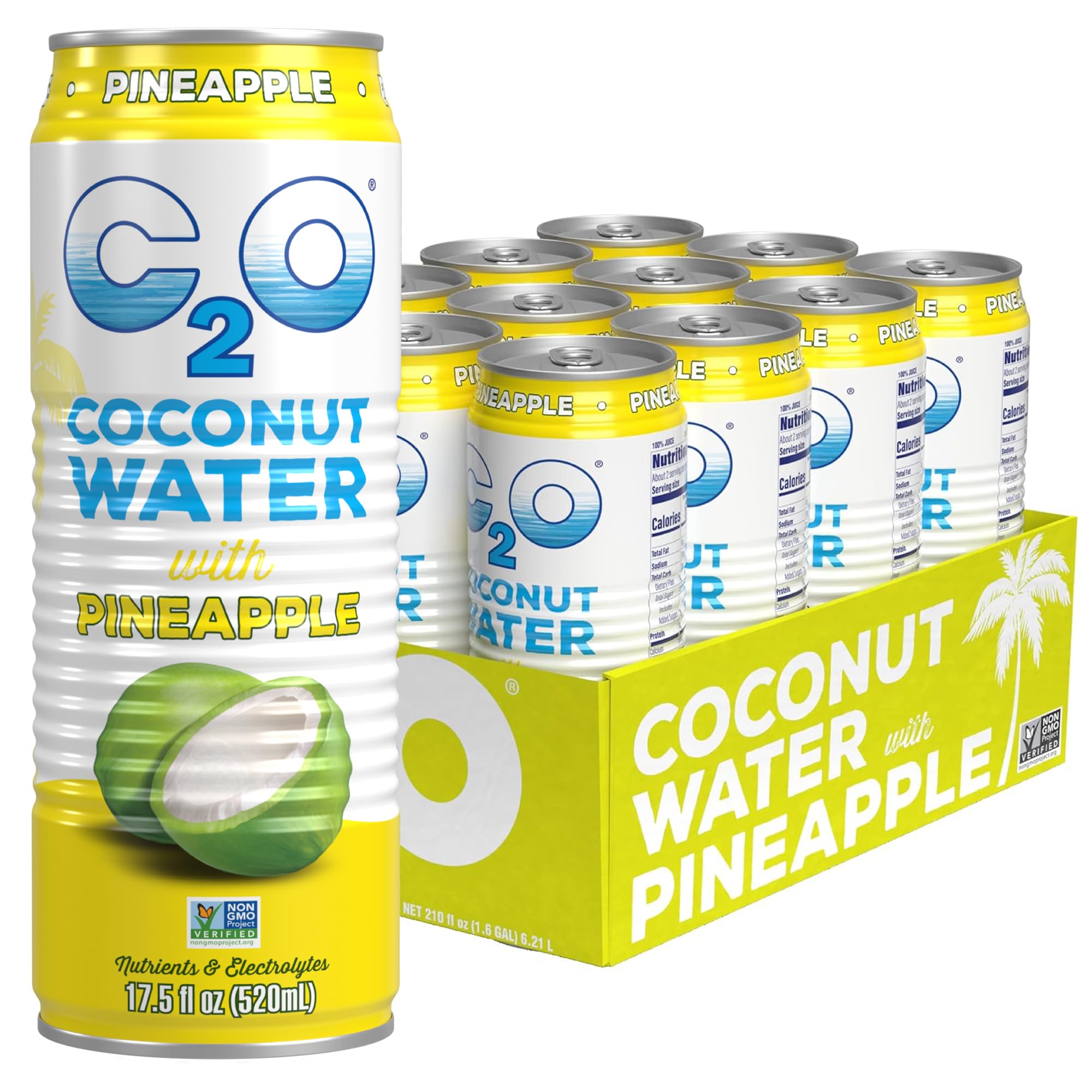 C20 C2O Coconut Water Pineapple Pulp Plant Based Beverage