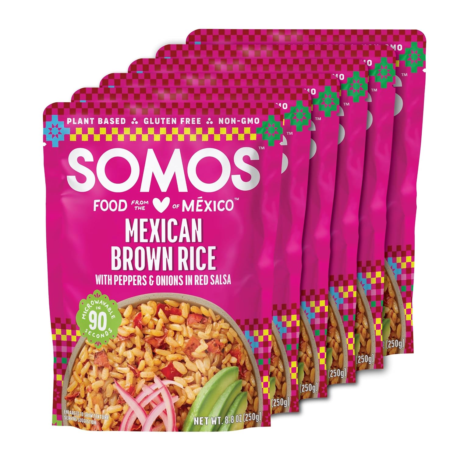 SOMOS (Pack of 18) Somos Brown Mexican Rice Authentic Mexican Grain 8.8 Oz