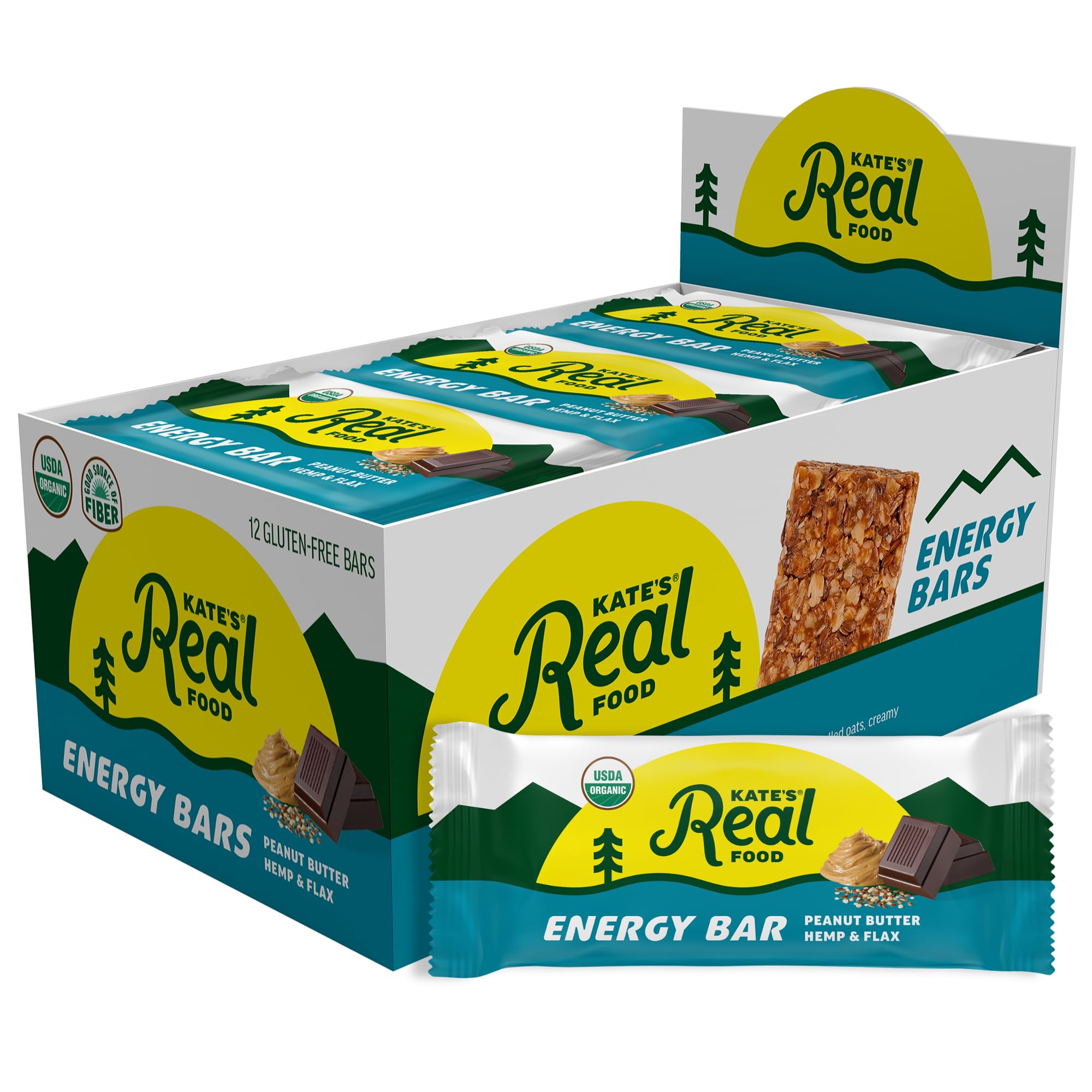 Kate's Real Food Bar Stash Peanut Butter Hemp Snack Bar