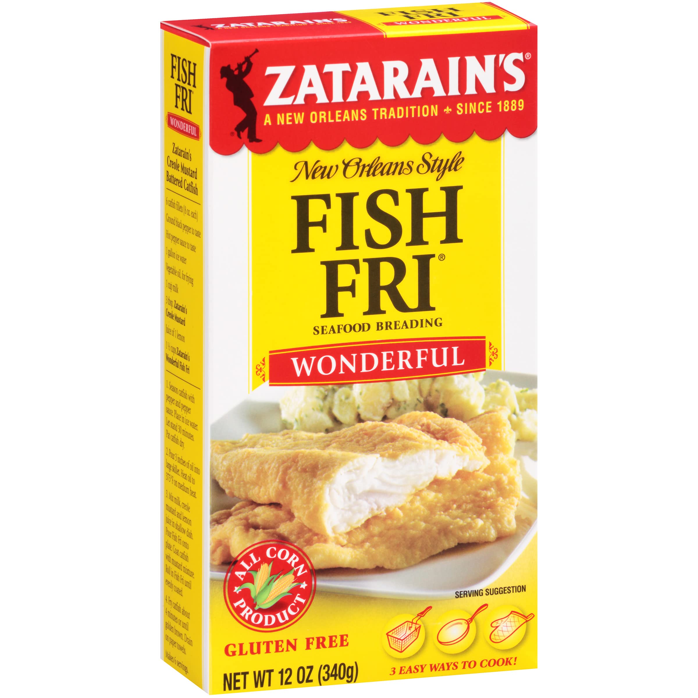 ZATARAINS (Pack of 24) Zatarains Breaded Fish Fry Regular Breading Coating 12 Oz