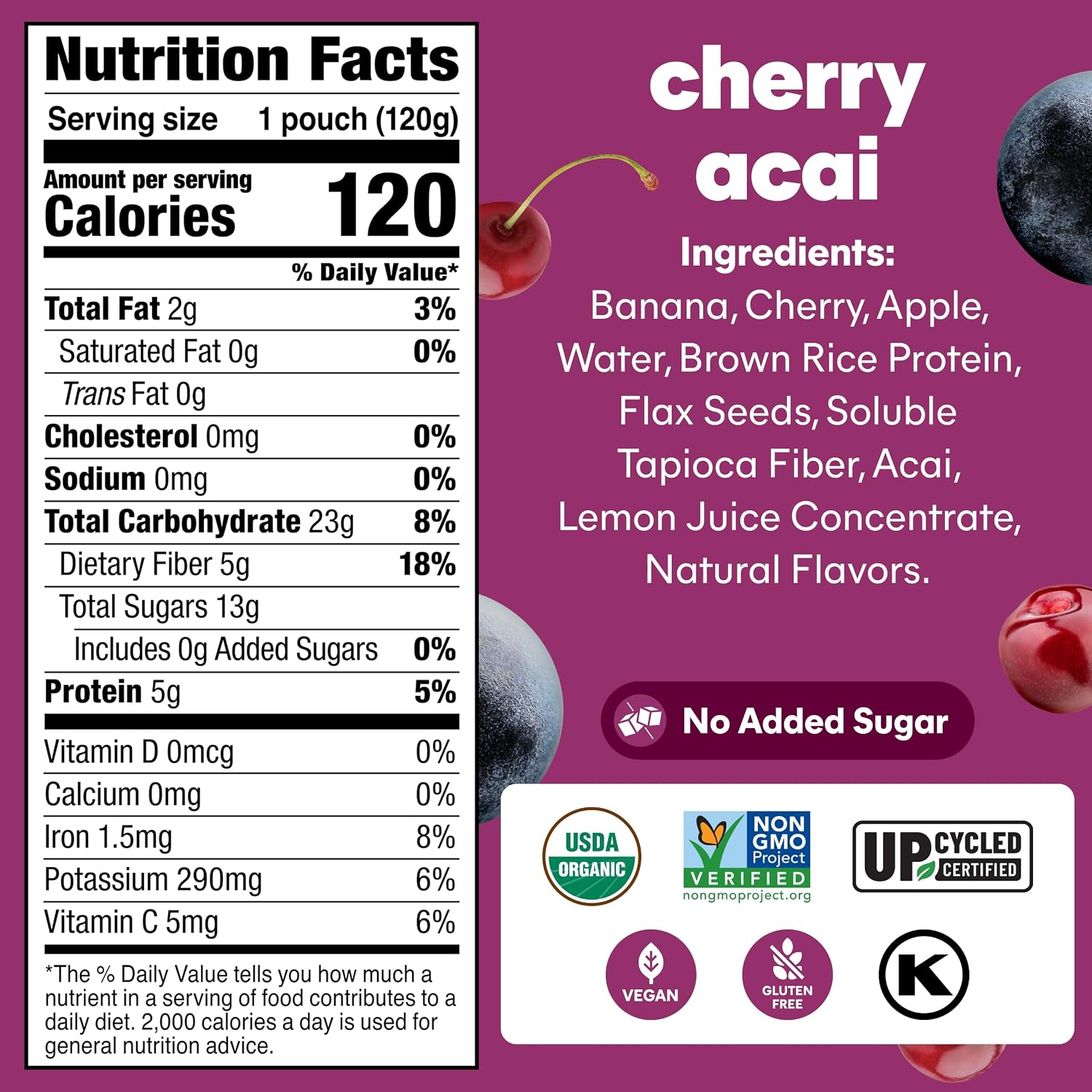 NOKA (Pack of 24) Noka Smoothie Cherry Acai 4.22 Oz
