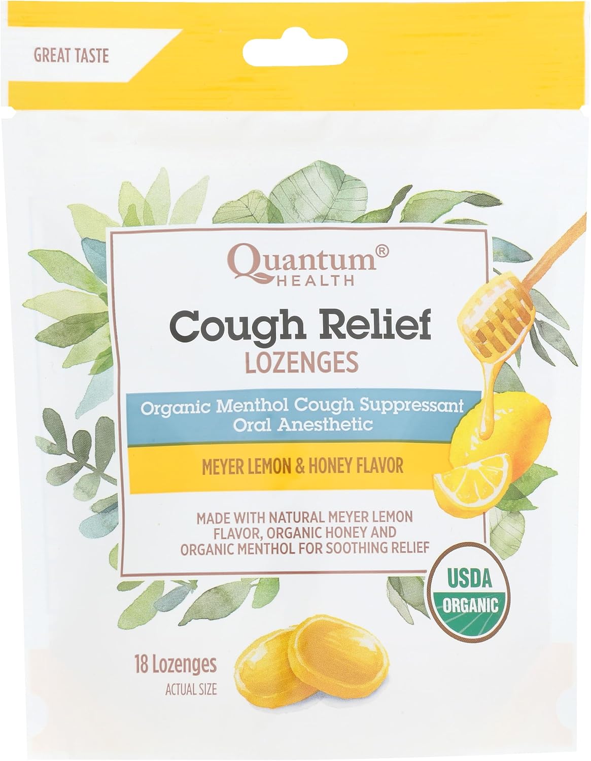 QUANTUM (Pack Of 6) Quantum Lozenges Relief Relief Lemon Honey 18 Each