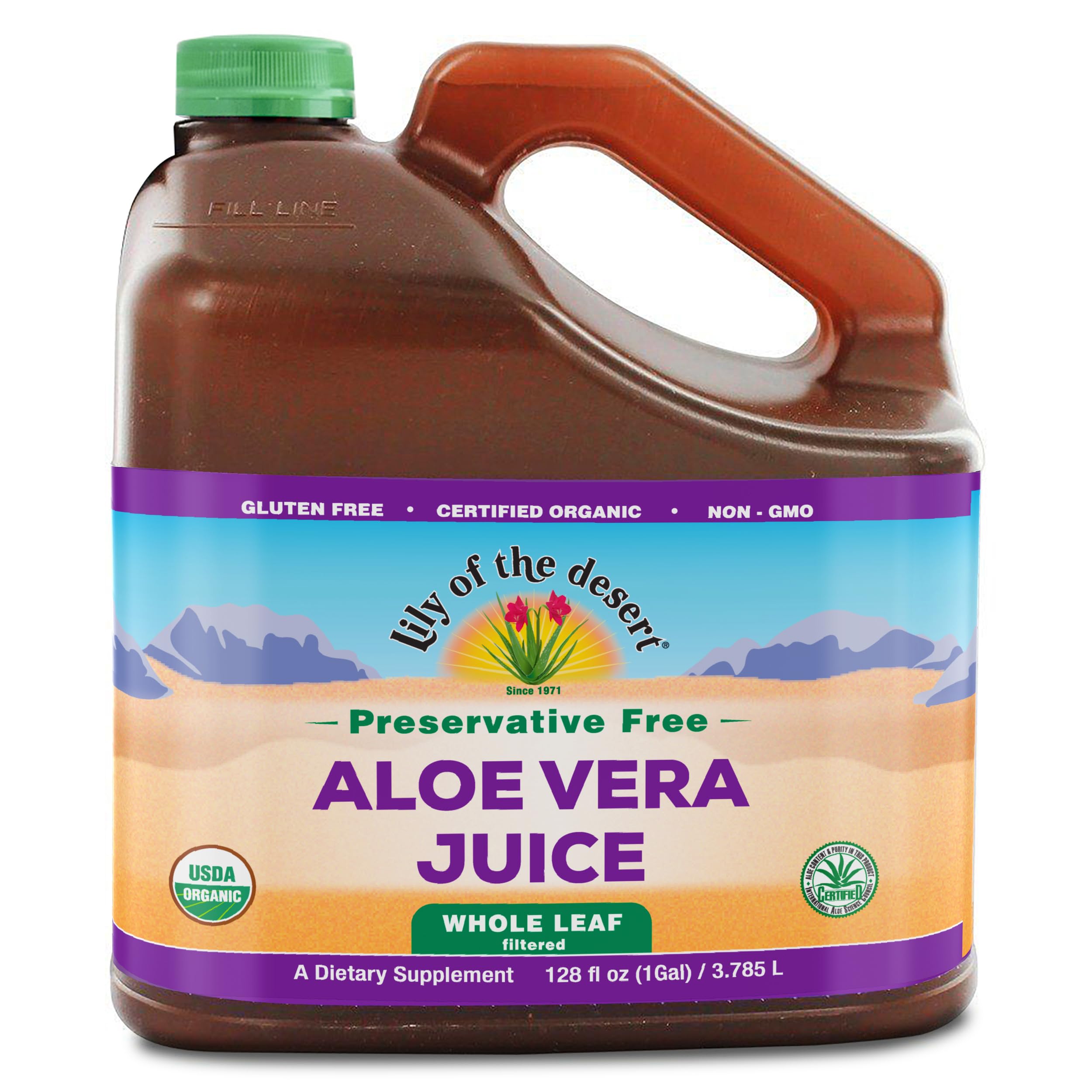 LILY OF THE DES (Pack of 3) Lily of the Desert Aloe Vera Whole Organic Liquid 128 Fl Oz