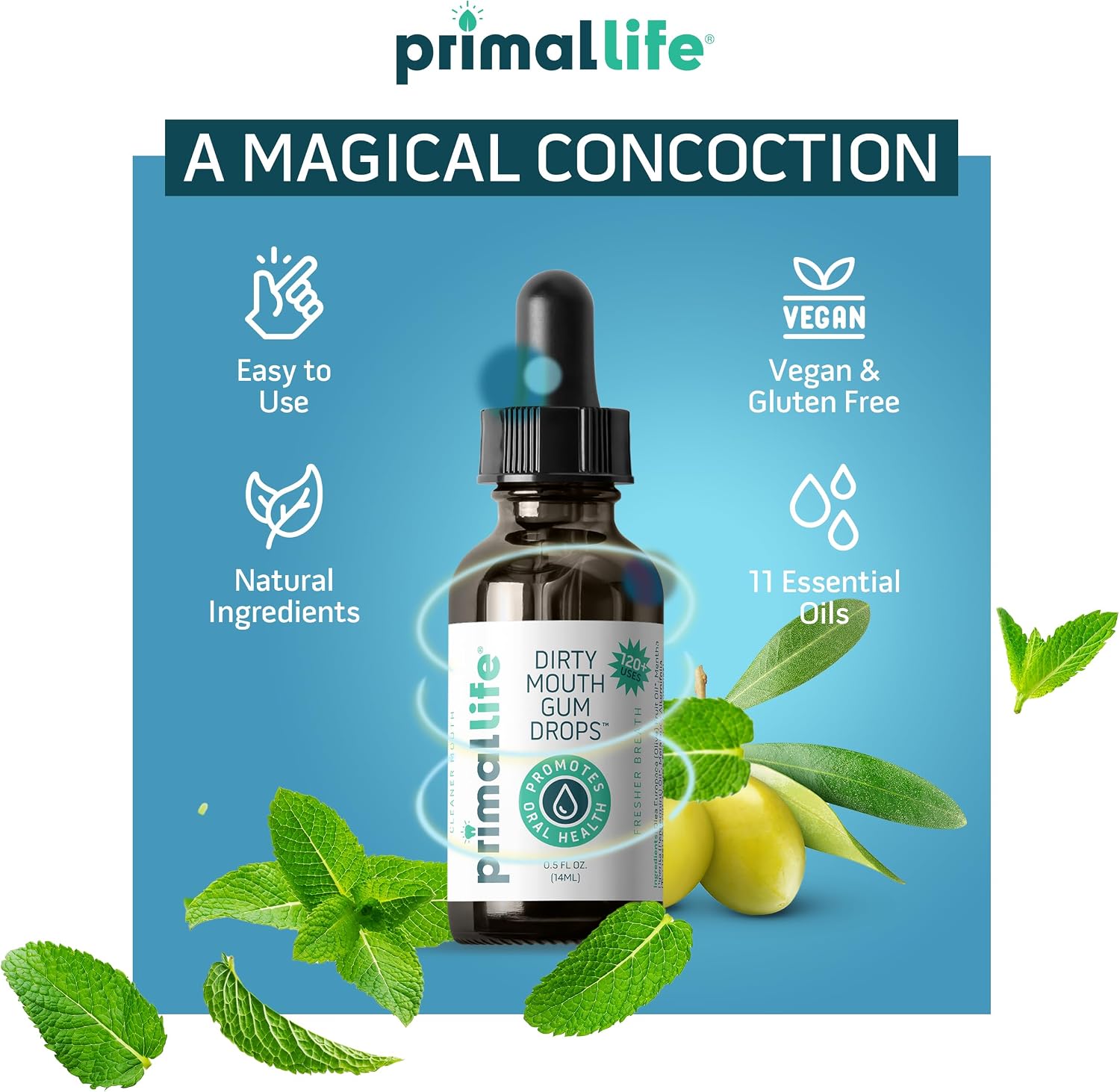 PRIMAL LIFE ORG (Pack of 4) Primal Life Organics Serum Boost Gum 0.5 Oz