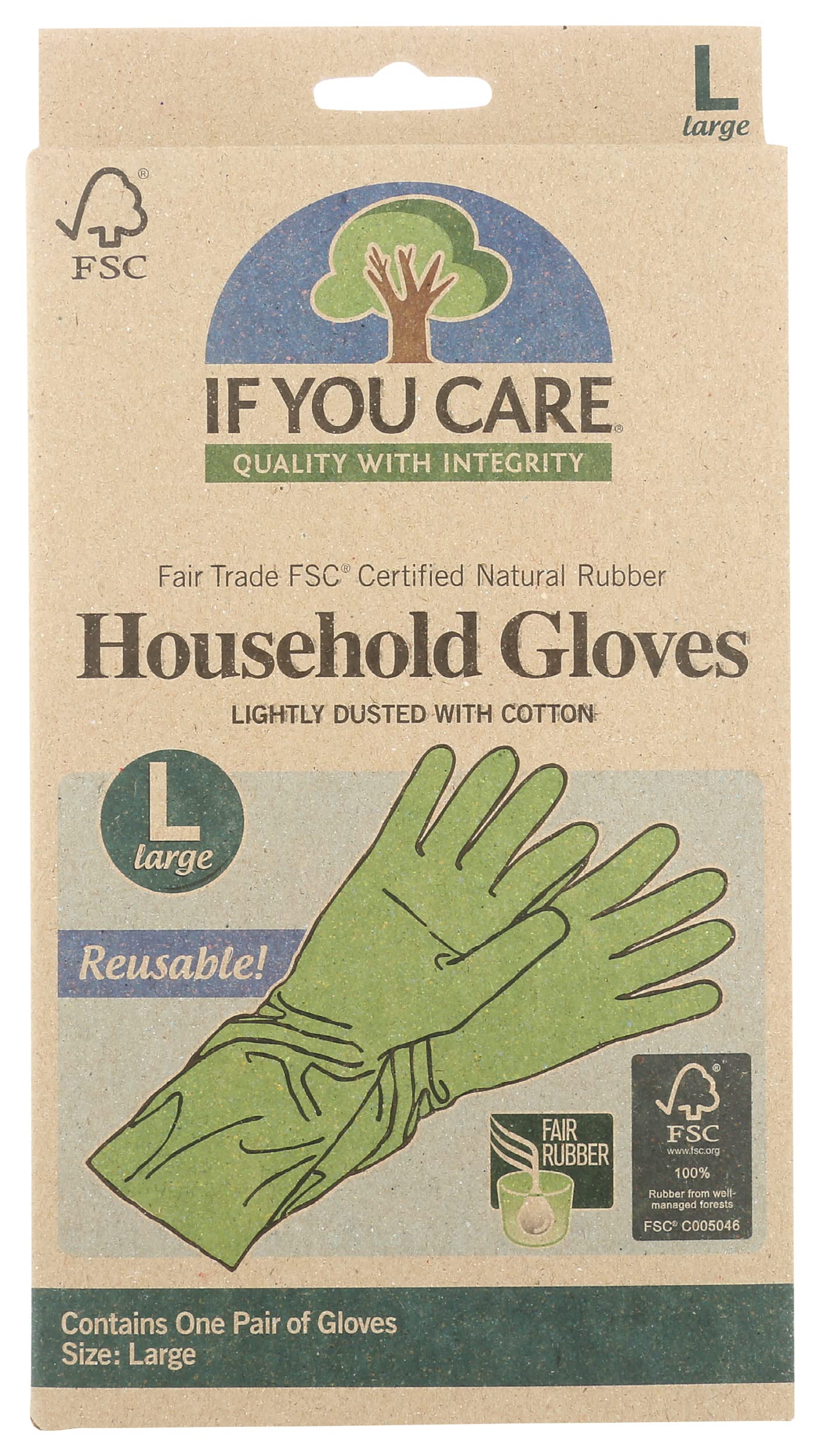 If You Care Household Cleaning Gloves Large 1 Pair Reusable