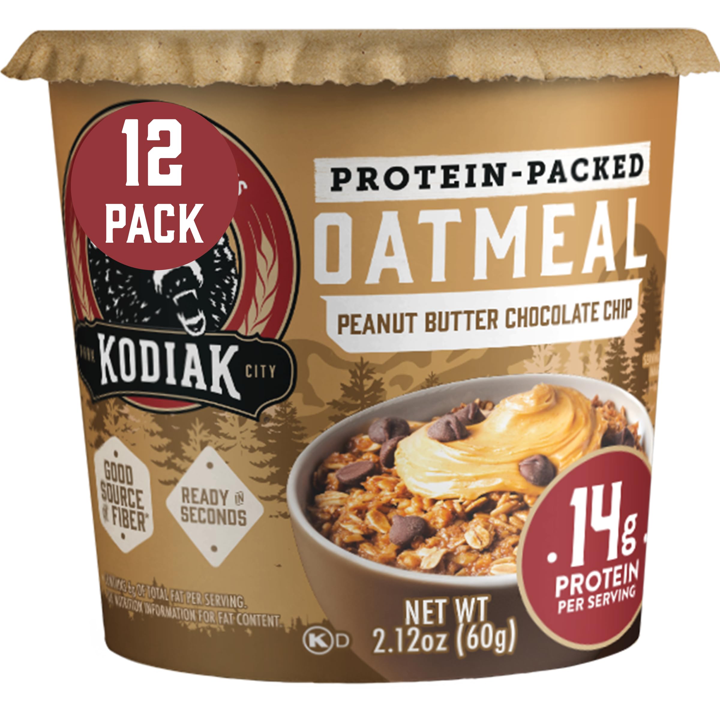 Kodiak Cakes Oatmeal Cup Instant Hot Cereal Peanut Butter C