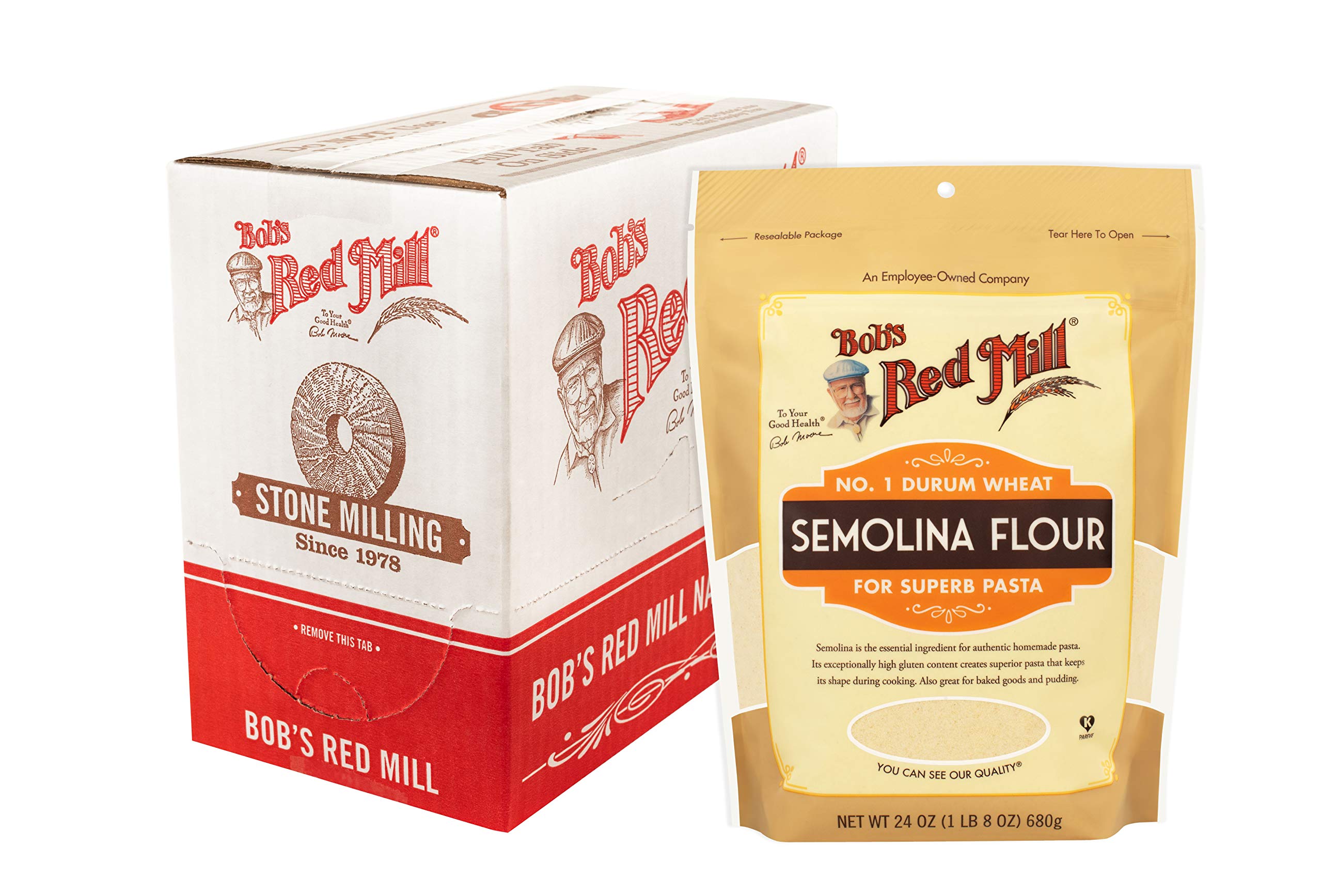 BOBS RED MILL (Pack of 16) Bob's Red Mill Semolina Flour Natural Baking Ingredient 24 Oz