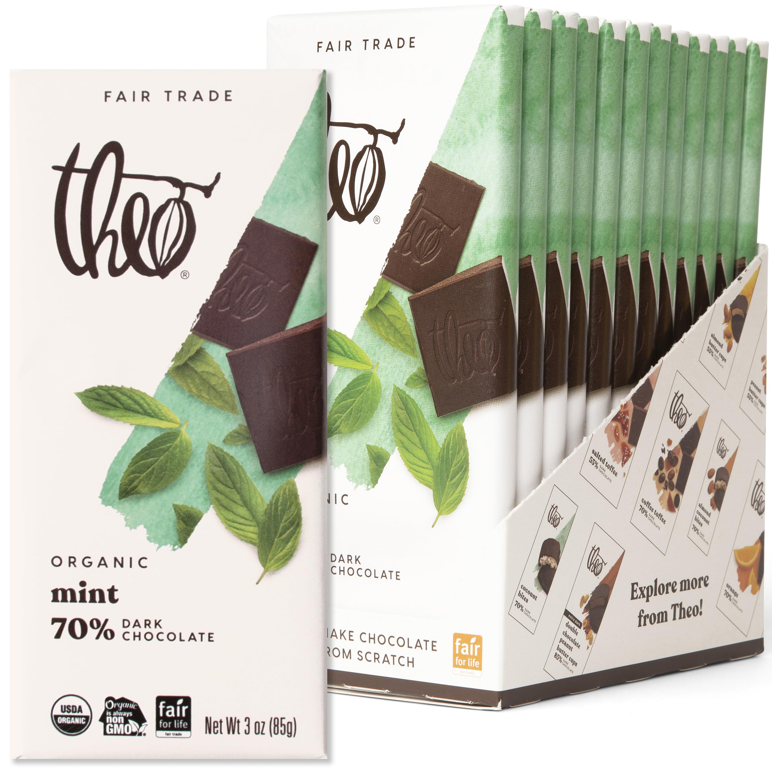 Theo Chocolate Dark Mint Organic Chocolate Bar