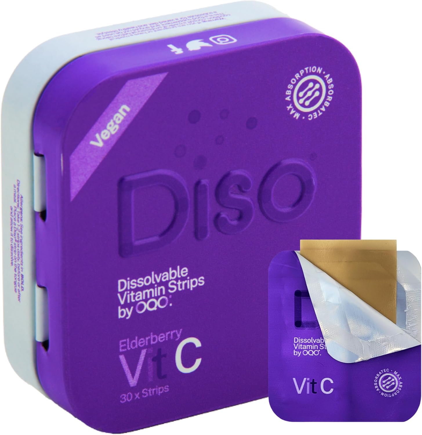 Diso Vitamin C Elderberry Strip 30 Pk
