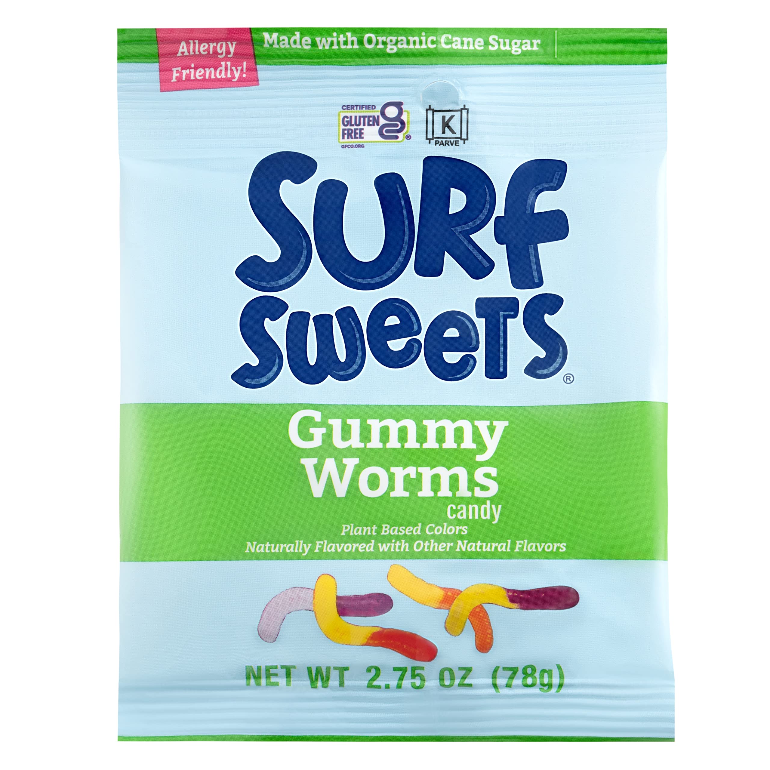 Surf Sweets Organic Gummy Worm Candy 90% Organic