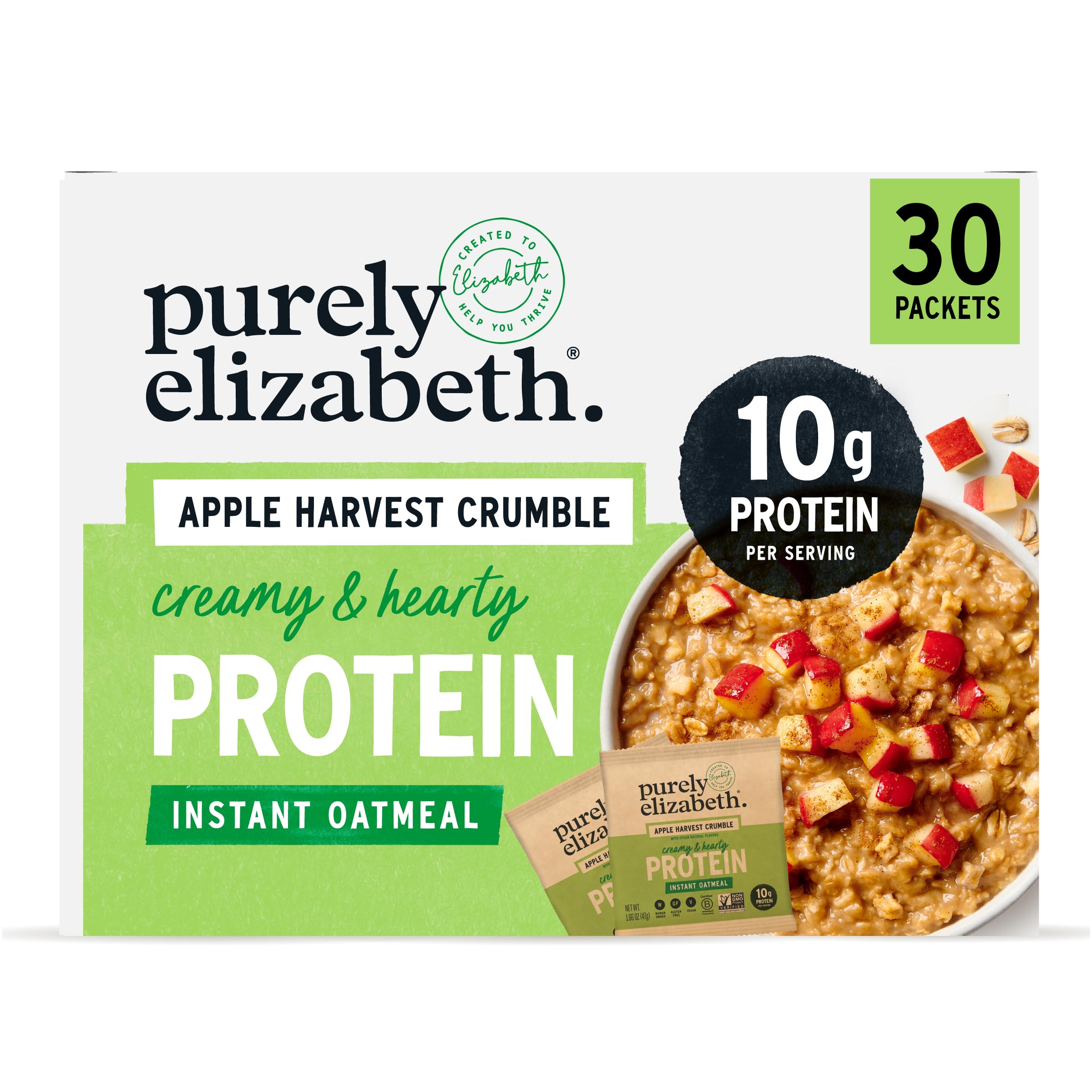 Purely Elizabeth Oatmeal Instant Apple Cinnamon Hot Cereal