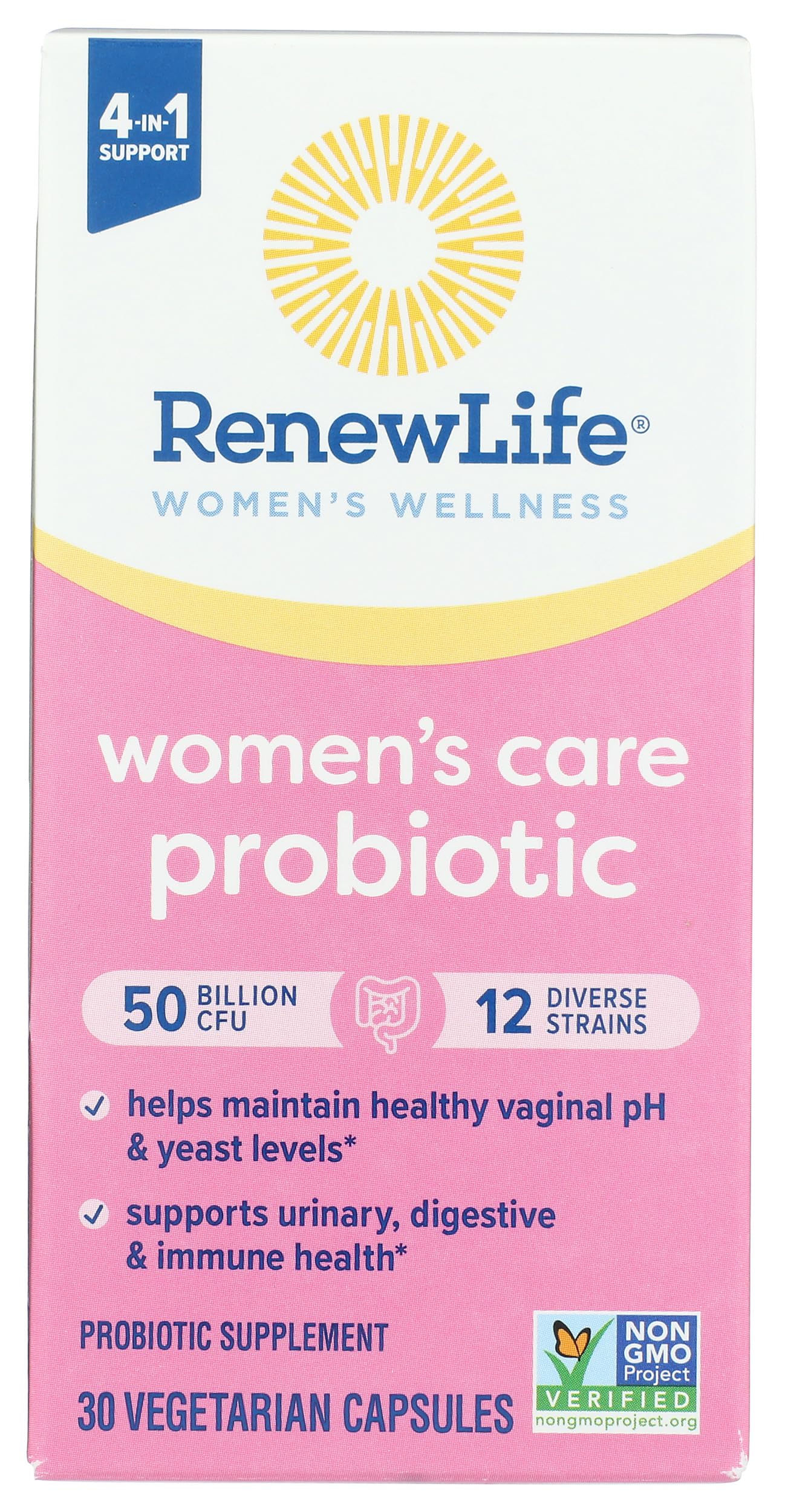 Renew Life Women's Probiotic 50 Billion CFU Vaginal Healt 30 Vegetarian Capsules