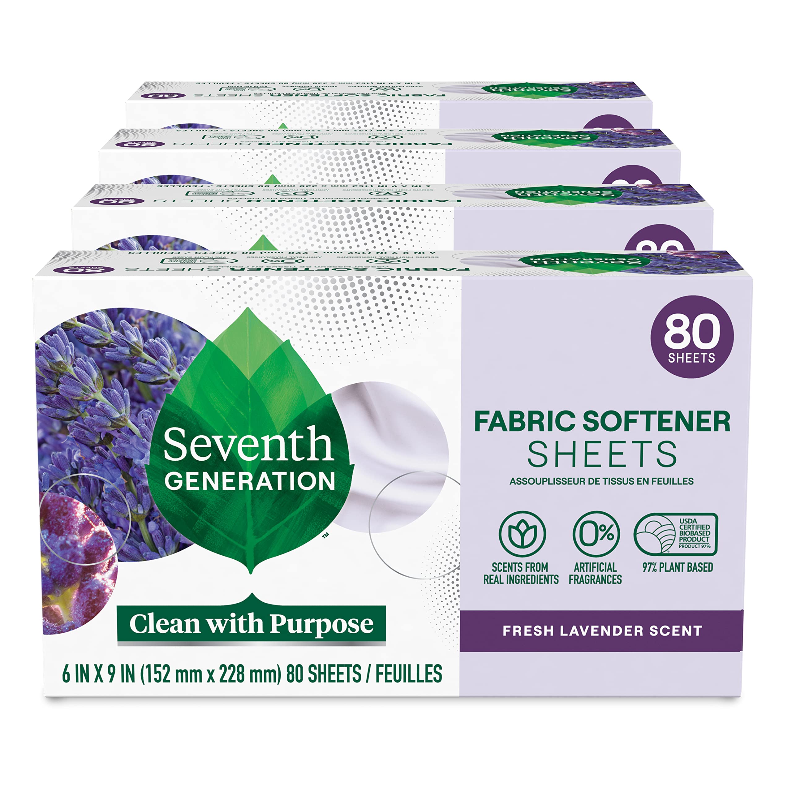 Seventh Generation Dryer Sheets Lavender Fabric Softener S